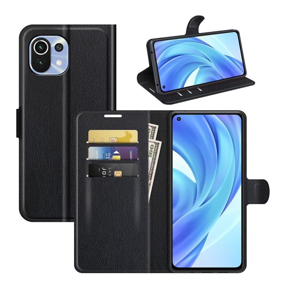 betterfon Handyhülle Handytasche für Xiaomi Klapphülle Flip Case Schwarz, 3 Kartenfächer, Magnetverschluss & Standfunktion im Lederlook