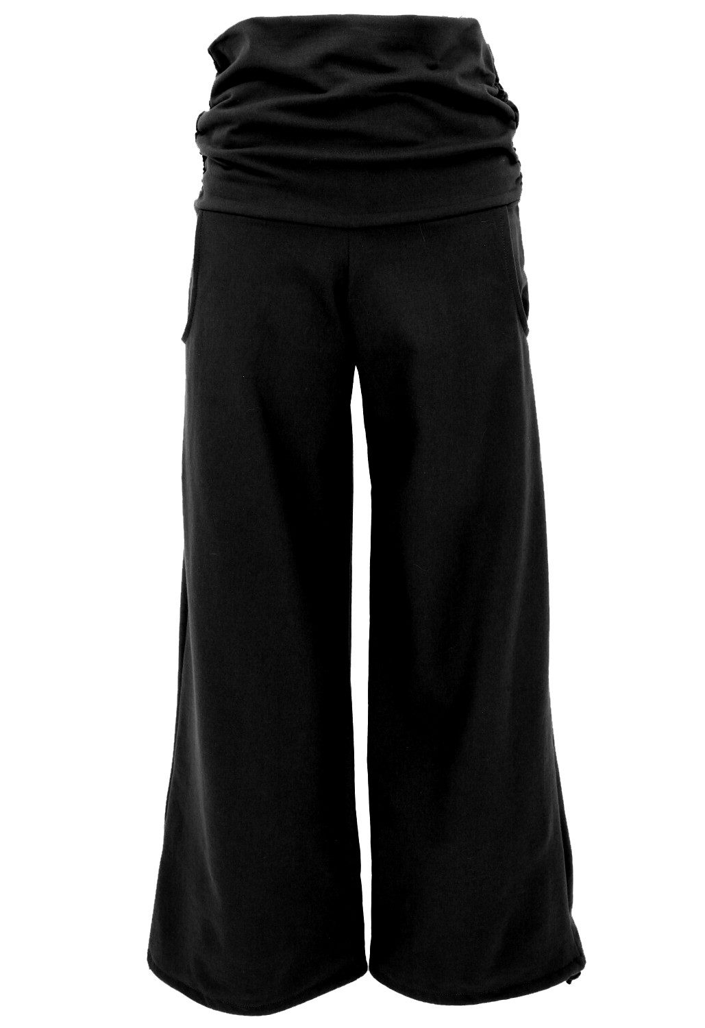 Guru-Shop Relaxhose Weite Yogahose mit geradem Bein - schwarz alternative Bekleidung