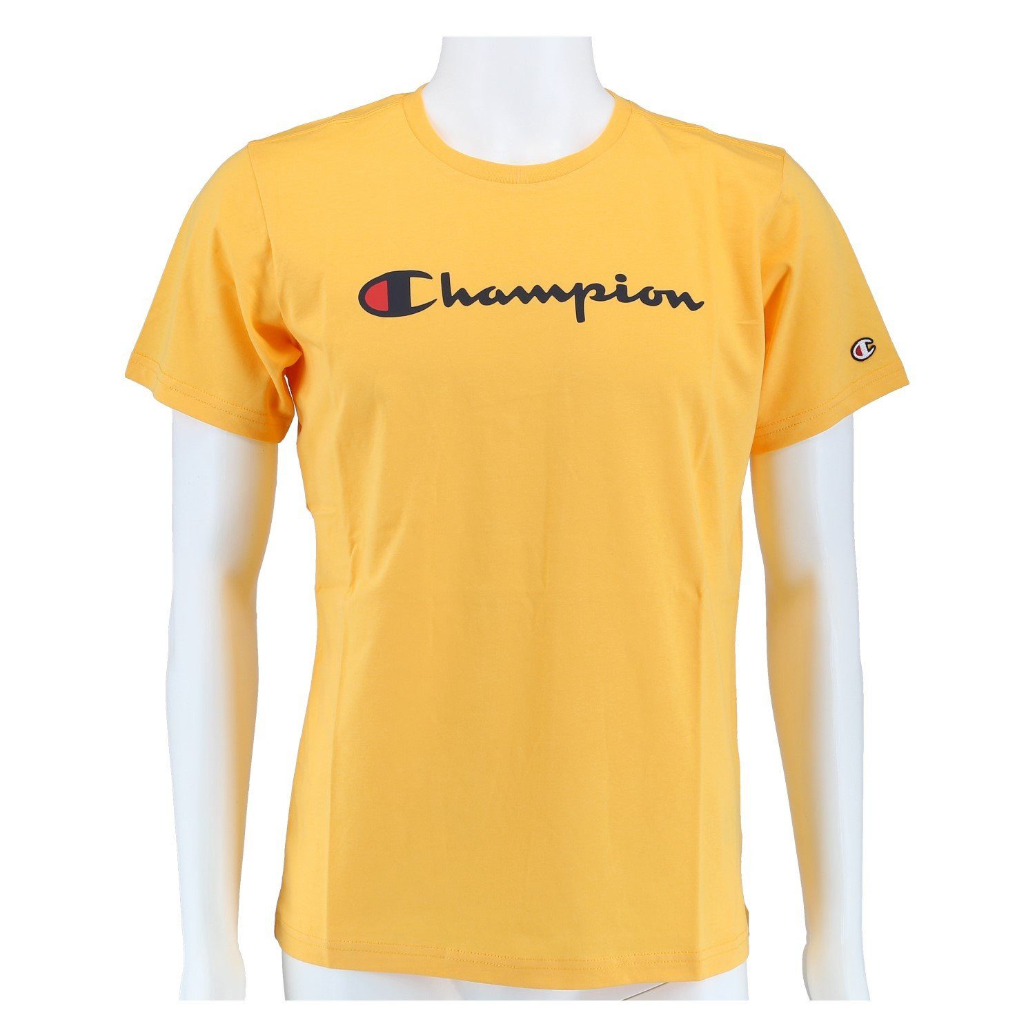 T-Shirt (Baumwolle) Crew mit Logo-Schriftzug gelb Kinder