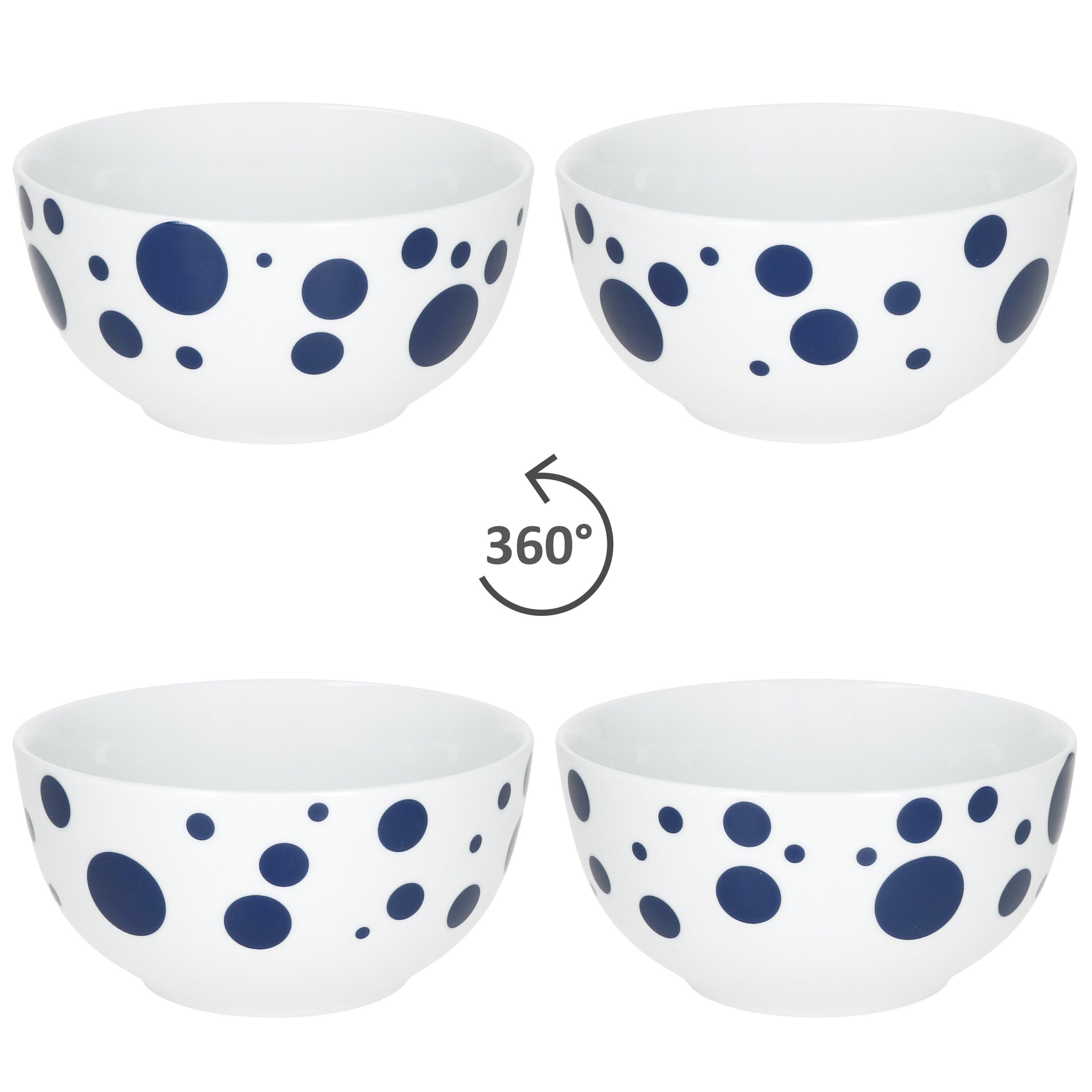 MamboCat Müslischale Pula dunkelblau 6x Müsli-Schale Ø14cm 400ml Porzellan 6 Personen, Porzellan