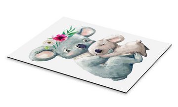 Posterlounge Alu-Dibond-Druck Eve Farb, Koala-Mama, Babyzimmer Illustration