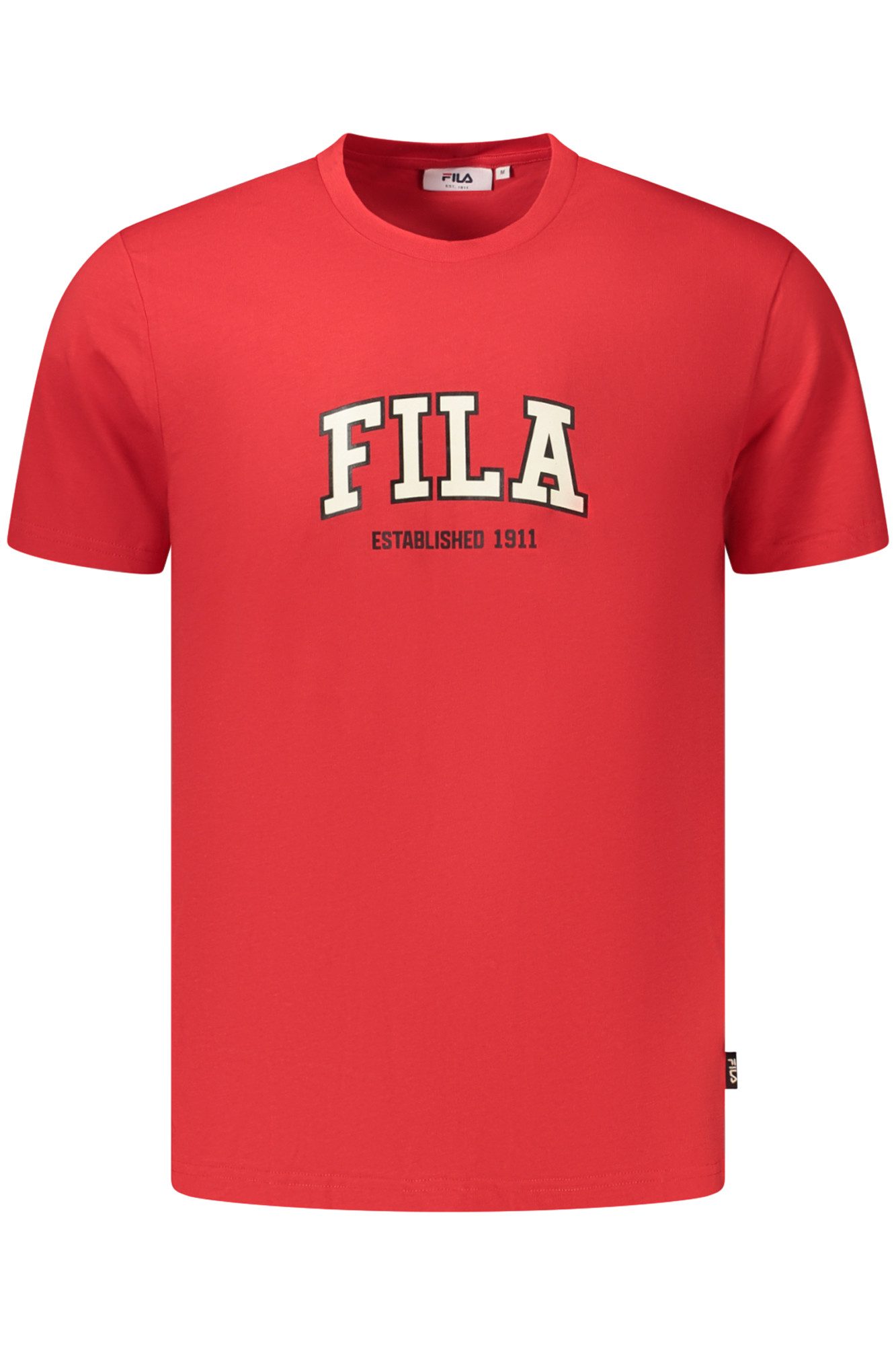 Fila T-Shirt Herren Kurzarm T-Shirt aus Bio-Baumwolle in Rot mit