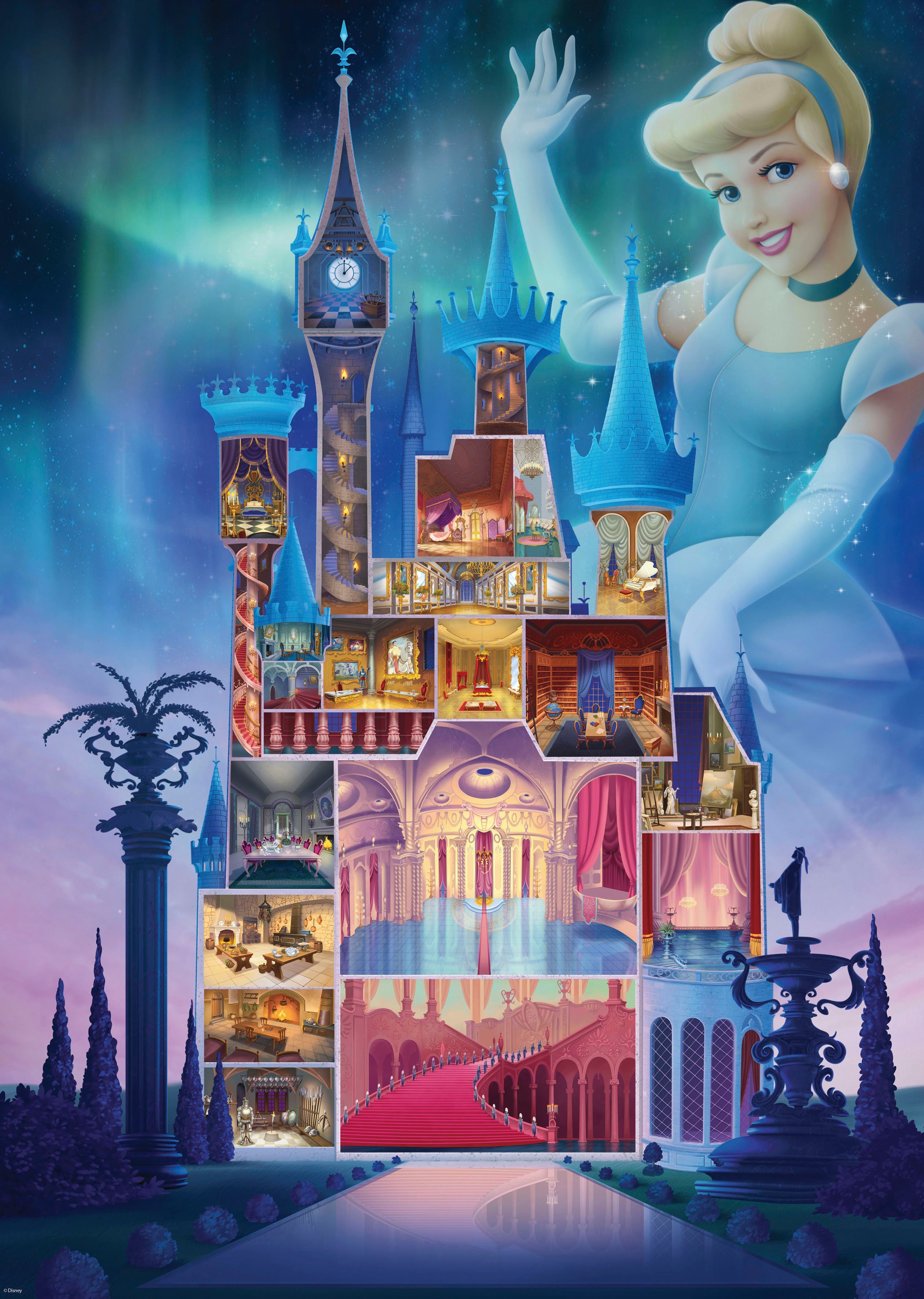 in Collection, Puzzleteile, Cinderella, Made Castle Ravensburger 1000 Germany Disney Puzzle