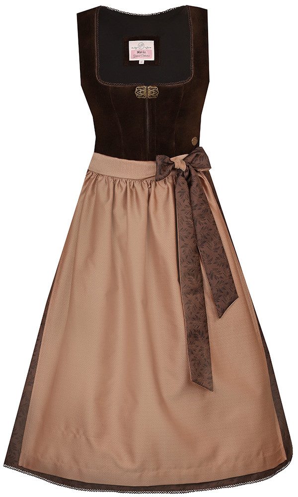 MarJo Dirndl Dirndl Aislingen 70cm Länge lakritz haselnuss