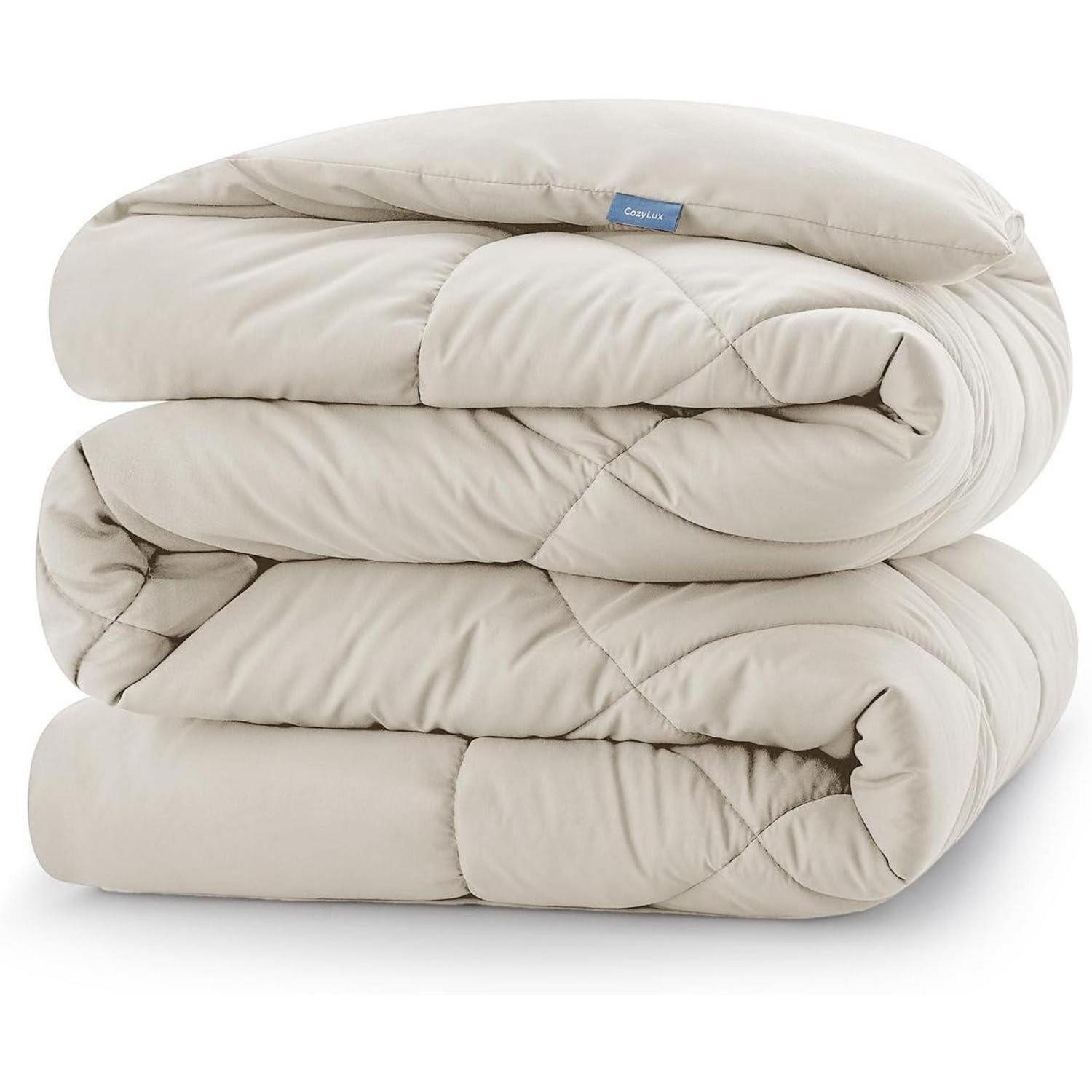 LuxusKollektion 4-Jahreszeitenbett Bettdecke 140x200 Ganzjahresdecke Mikrofaser 300gsm 140 x 200 cm Beige