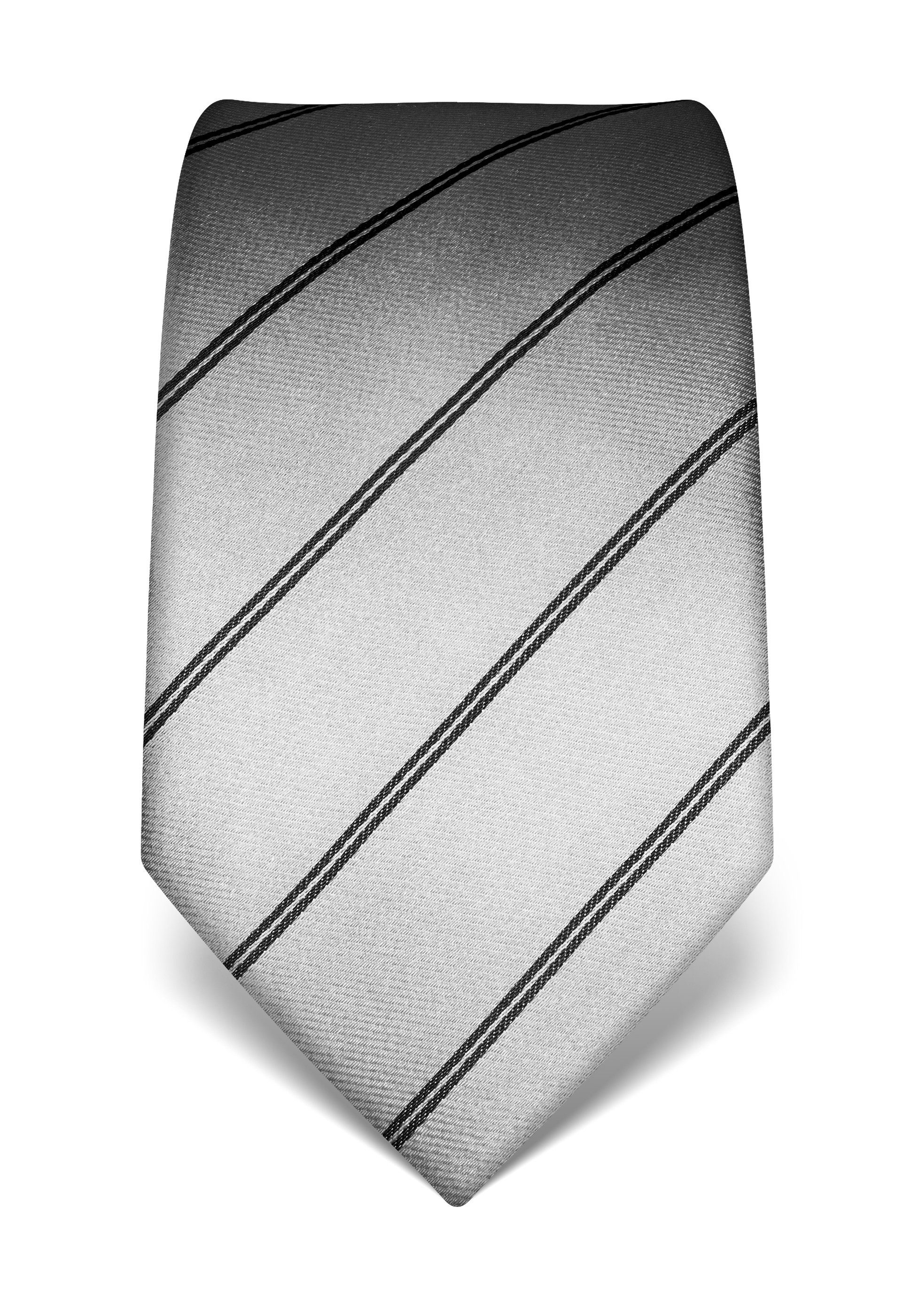 Vincenzo Boretti Krawatte gestreift grau | Breite Krawatten