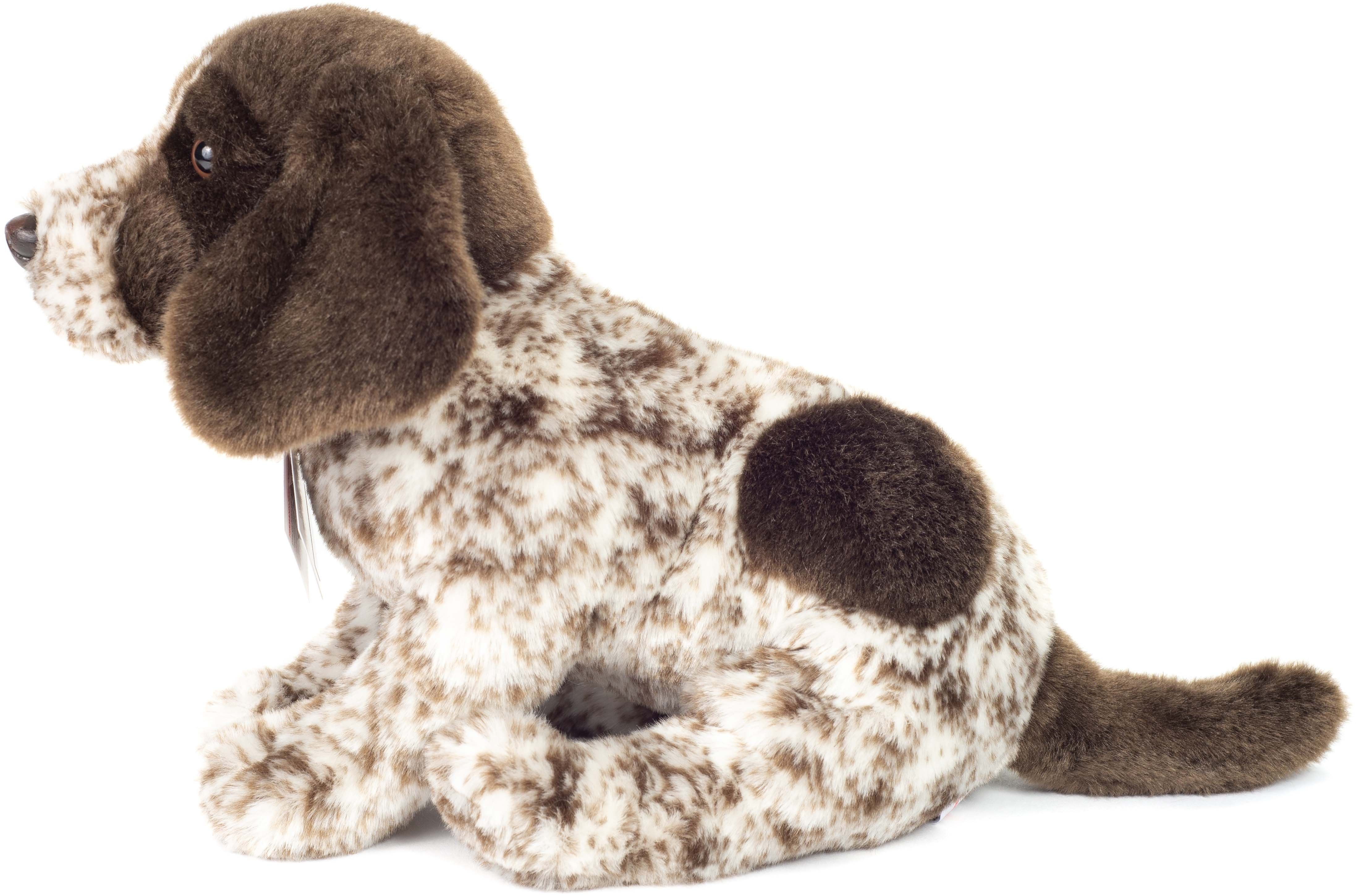 Teddy Hermann® Kuscheltier Deutscher Drahthaar Welpe 30 cm, zum Teil aus recyceltem Material