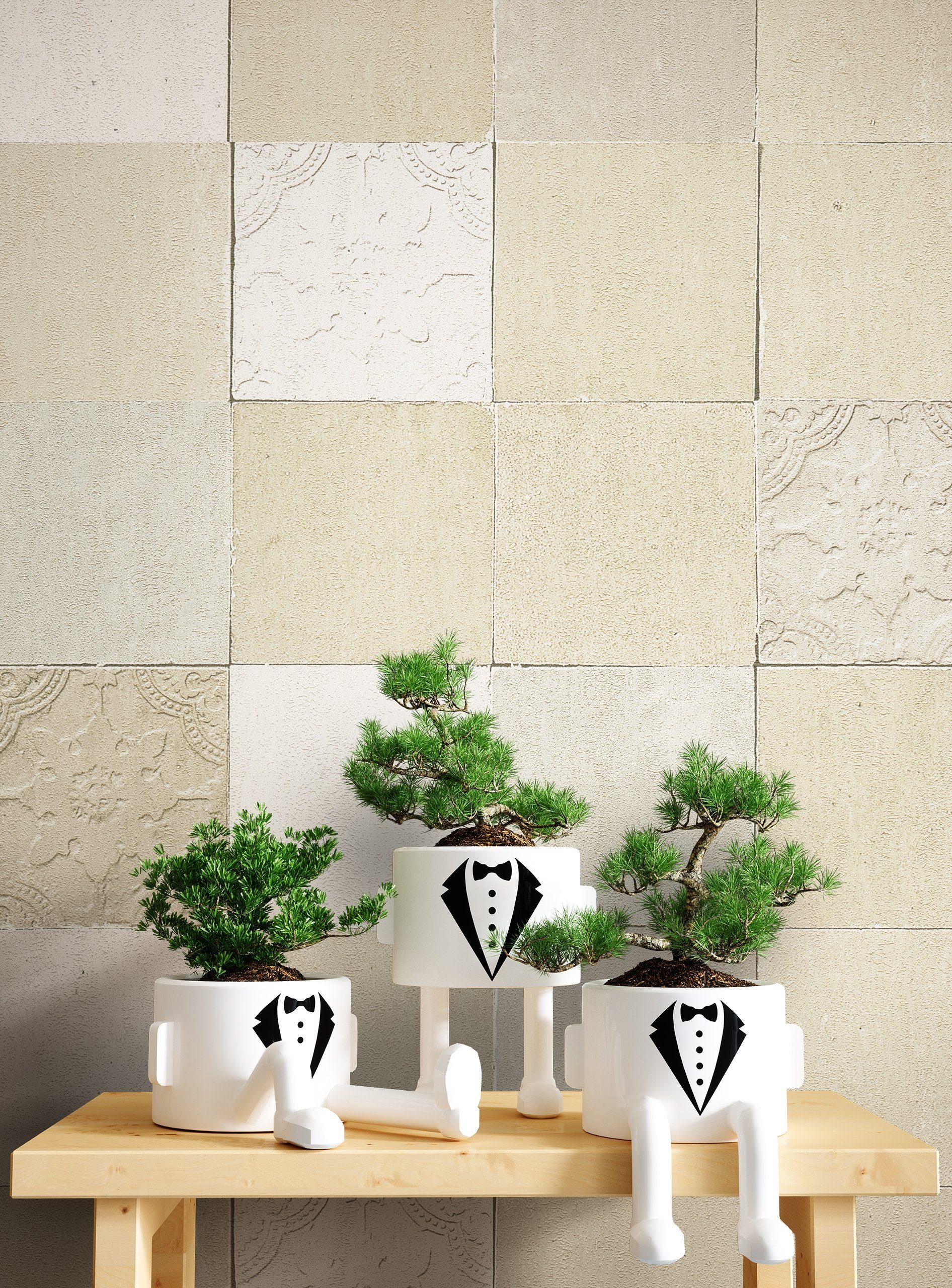 Newroom Vliestapete Muster1 Tapete Fliesenoptik Fliesen,Mosaik,Kacheln, Beige Tapete Fliesen Vintage - Fliesenoptik Mustertapete Grau Weiß Mosaik Modern für Schlafzimmer Wohnzimmer Küche, Mustertapete