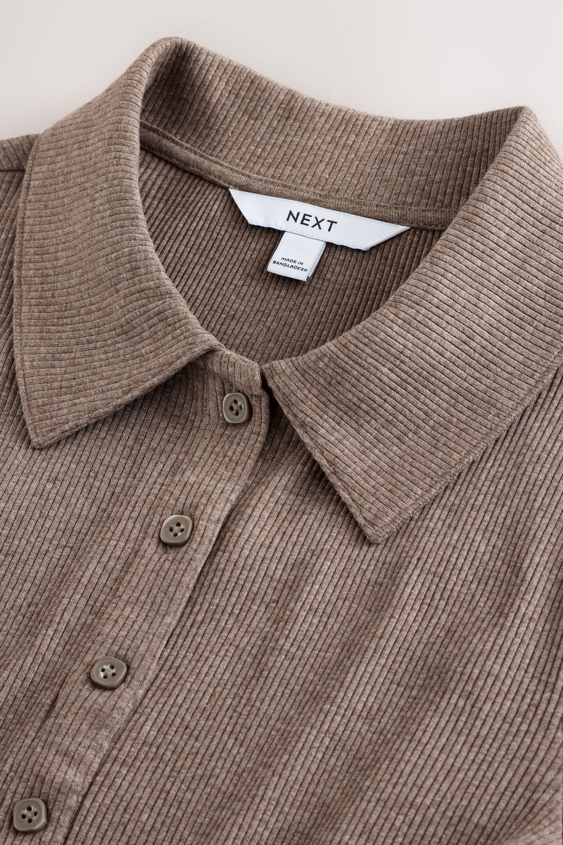 Next Langarm-Poloshirt Langärmeliges, geripptes, geknöpftes Poloshirt (1-tl günstig online kaufen
