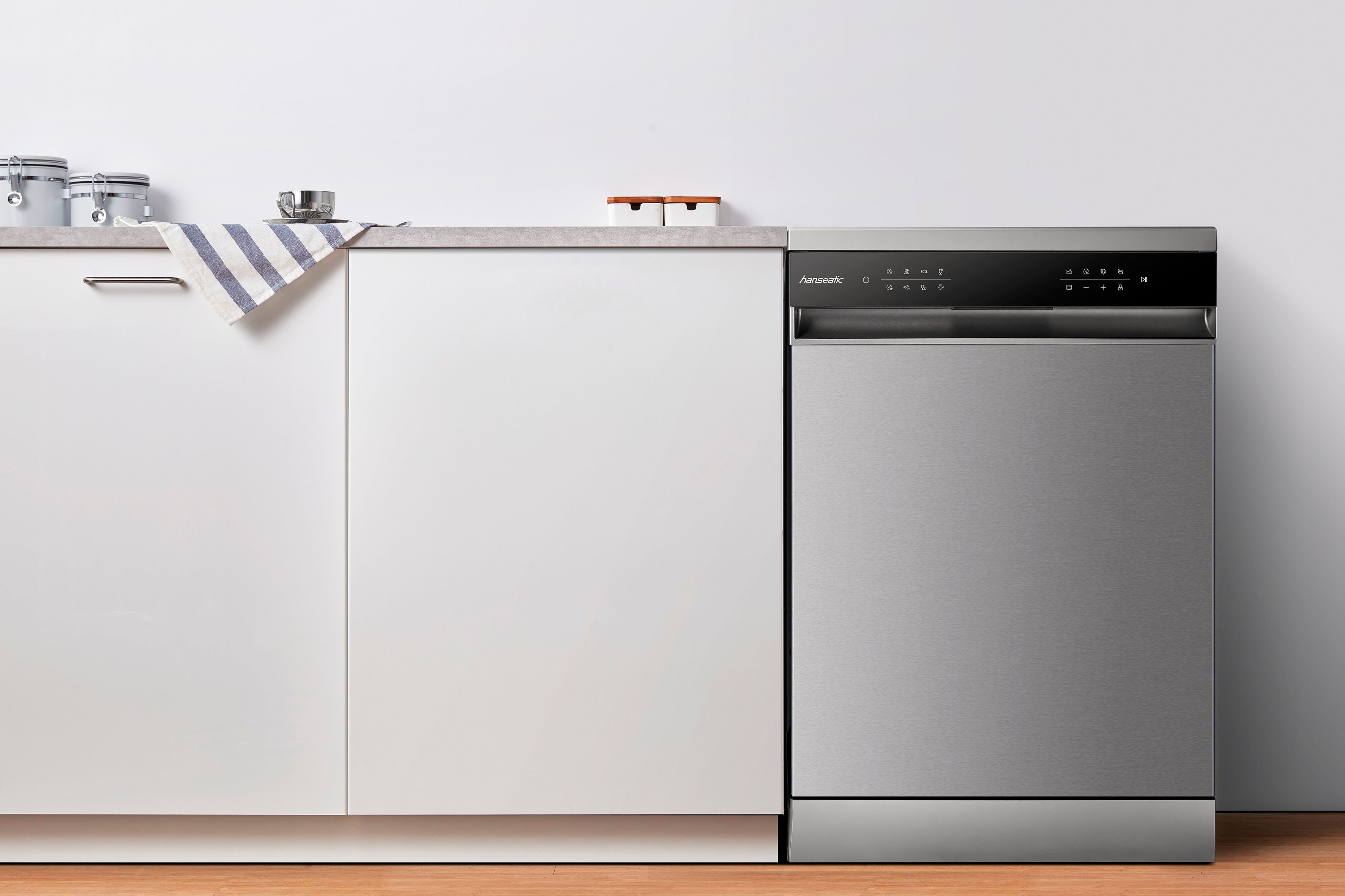 Hanseatic Standgeschirrspüler HG6085B14U7609WS, 14 Maßgedecke, Standgerät, für 14 Maßgedecke, mit 9 Programmen