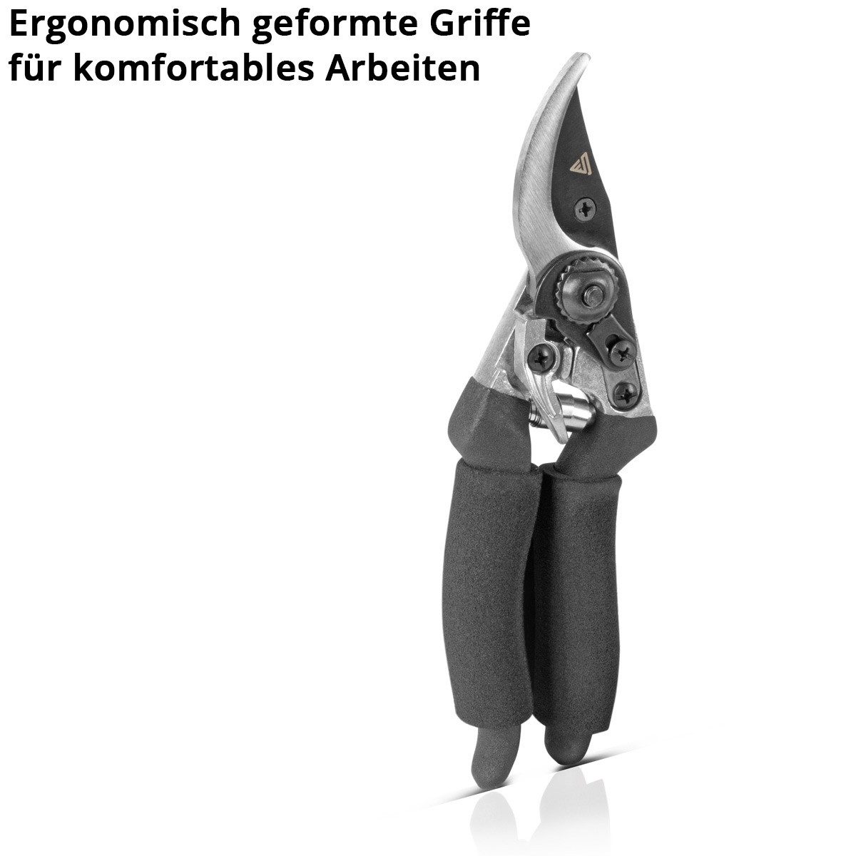 STAHLWERK Gartenschere Federstahl Rosenschere Rebschere Blumenschere Astschere, (Packung), mit ergonomisch geformten Griff – Bild 3 von 5