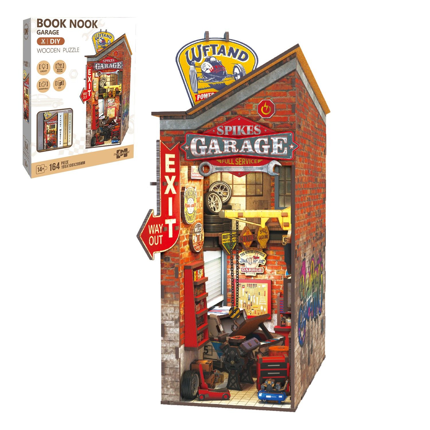 Esun 3D-Puzzle Book Nook KIT, DIY-Puppenhaus-Bausatz mit LED-Licht für Erwa günstig online kaufen