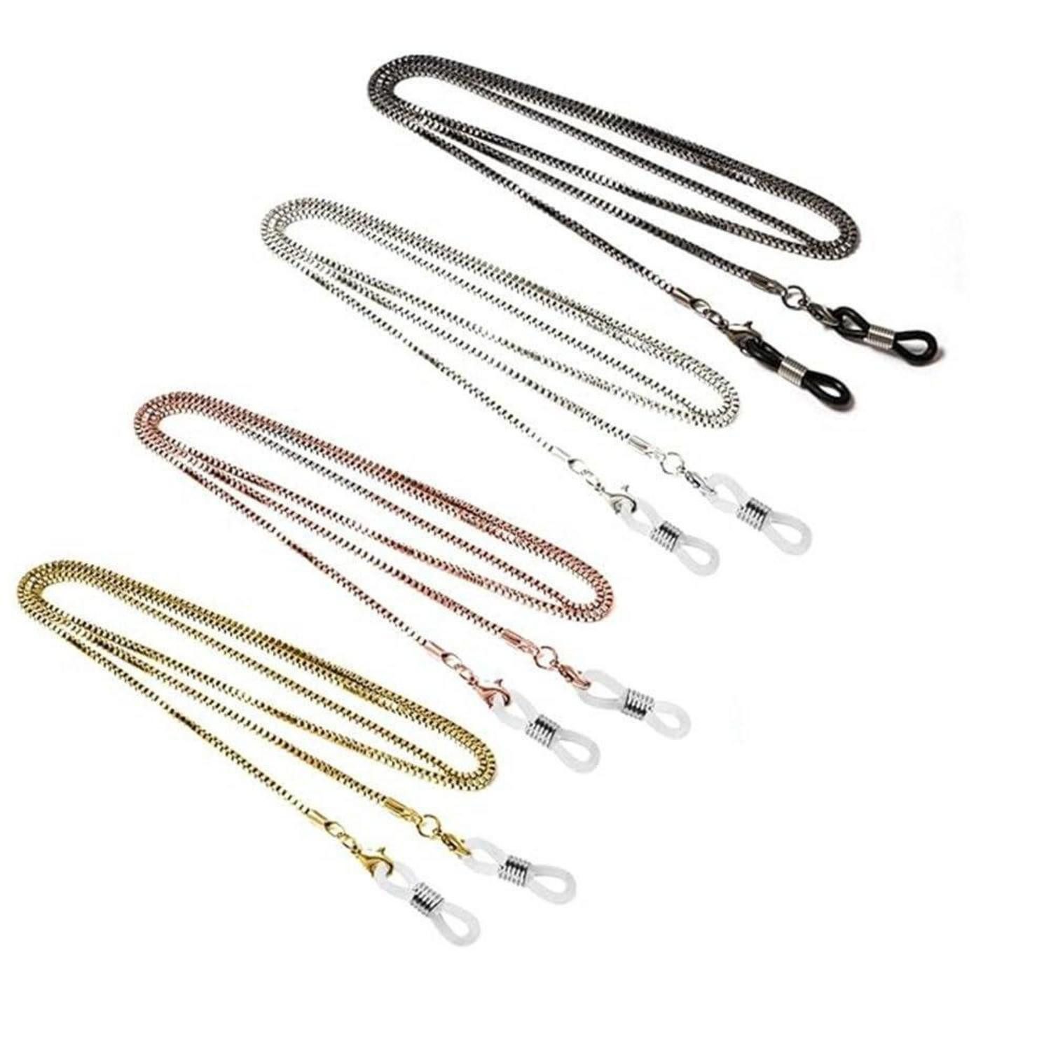 LuxusKollektion Brillenkette 4er Pack Brillenkette Damen Herren Edelstahl