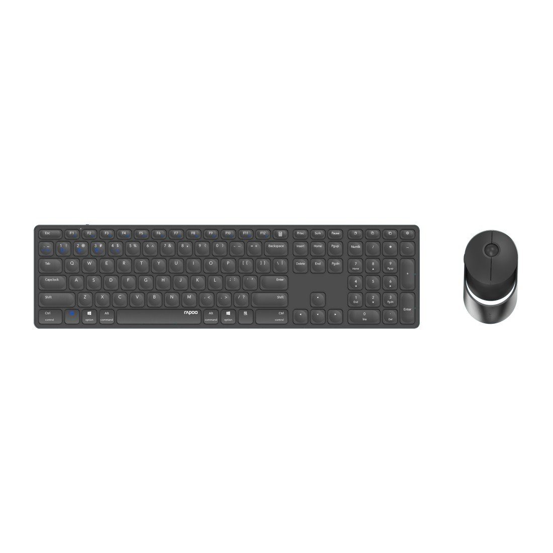 Rapoo 9850M Kabelloses Multi-Mode-Deskset, DE-Layout, 2.4 GHz, 1600 DPI Tastatur- und Maus-Set