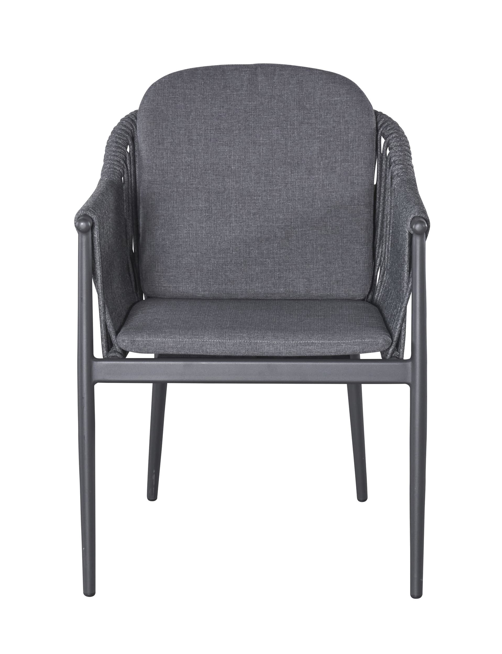 LC Garden Garten-Essgruppe Bari Gartenset III 5tlg. anthrazit Esstisch 180cm + 4 Gartenstühle