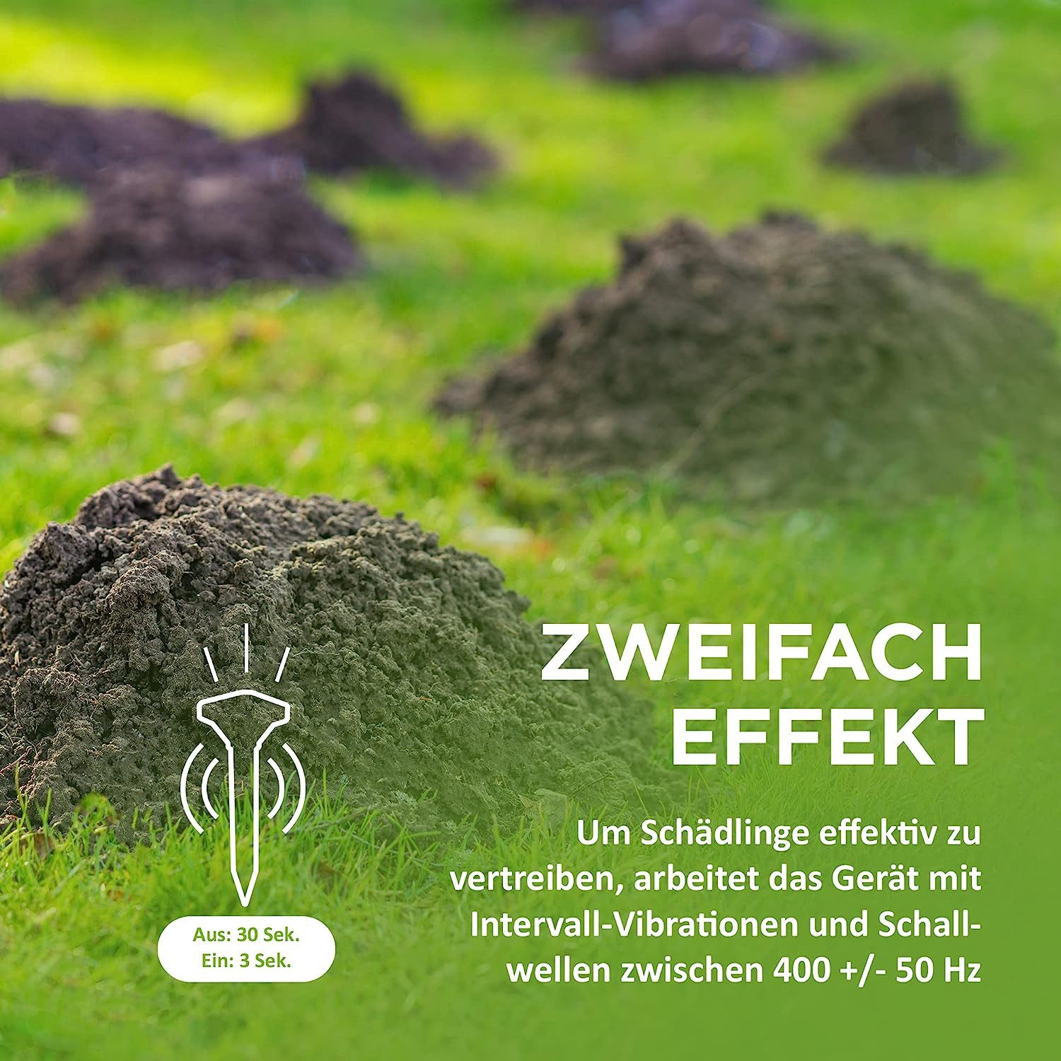 ISOTRONIC Vibrations-Tierabwehr ISOTRONIC Maulwurfvertreiber Solar, 2-tlg.