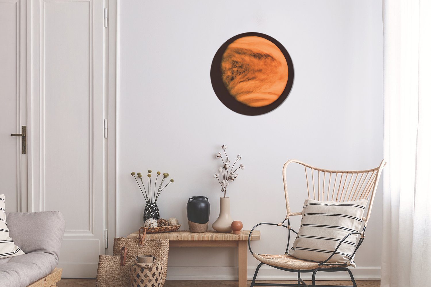 MuchoWow Gemälde Der vor Venus cm Forex, Hintergrund, 30x30 Wohnzimmer, Kreis St), dunklen (1 Wanddekoration einem Wandbild, Planet Rundes