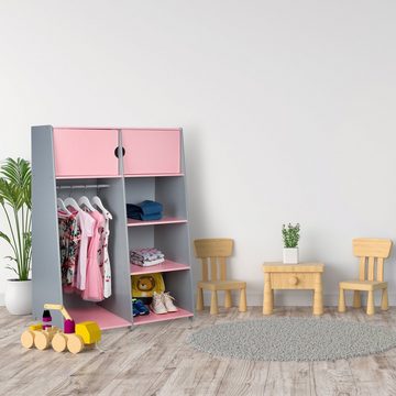 relaxdays Kinderkleiderschrank Kindergarderobe mit Fächern