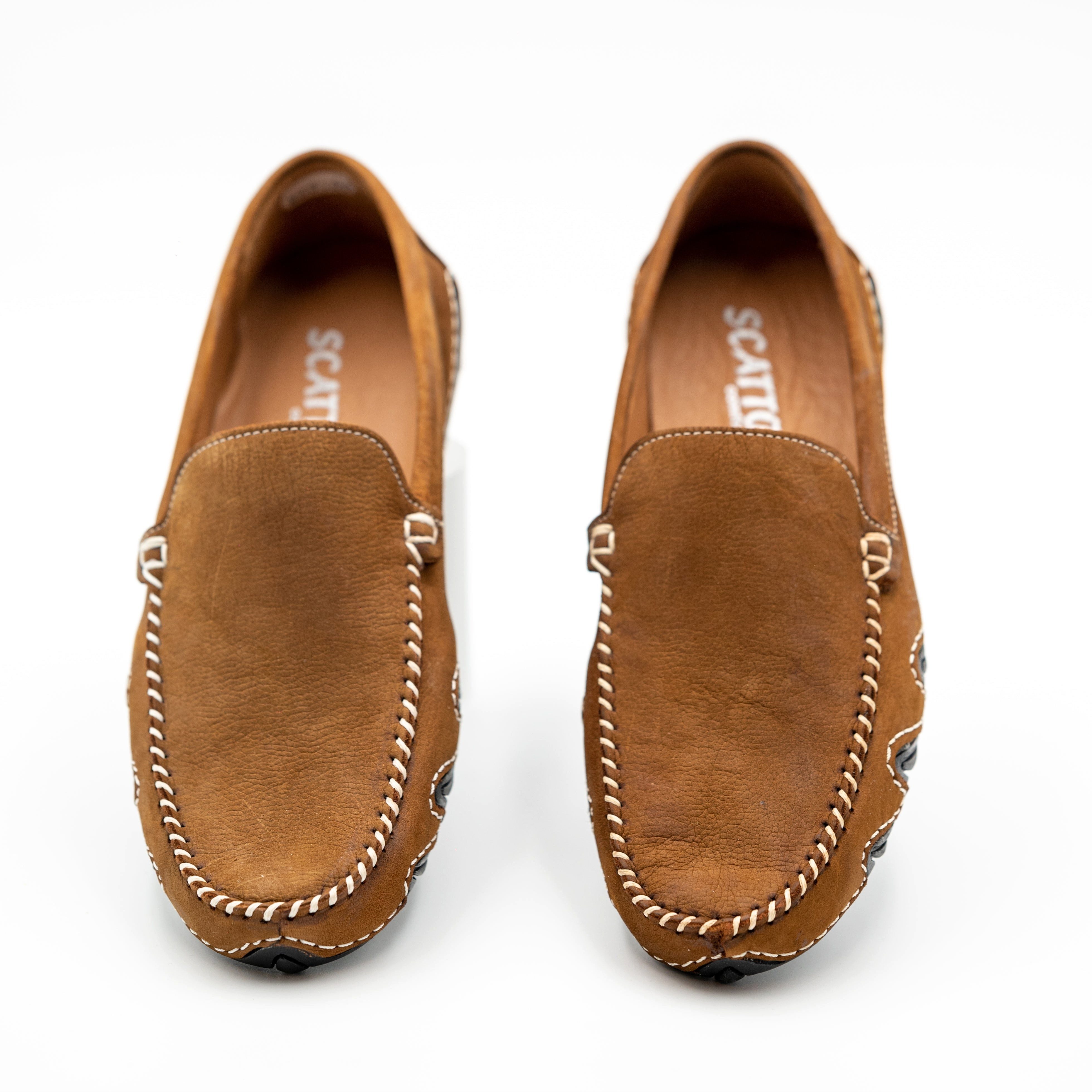 Braun Lederschuhe Herren mit Löchern für den Sommer, Mokassins Mokassin