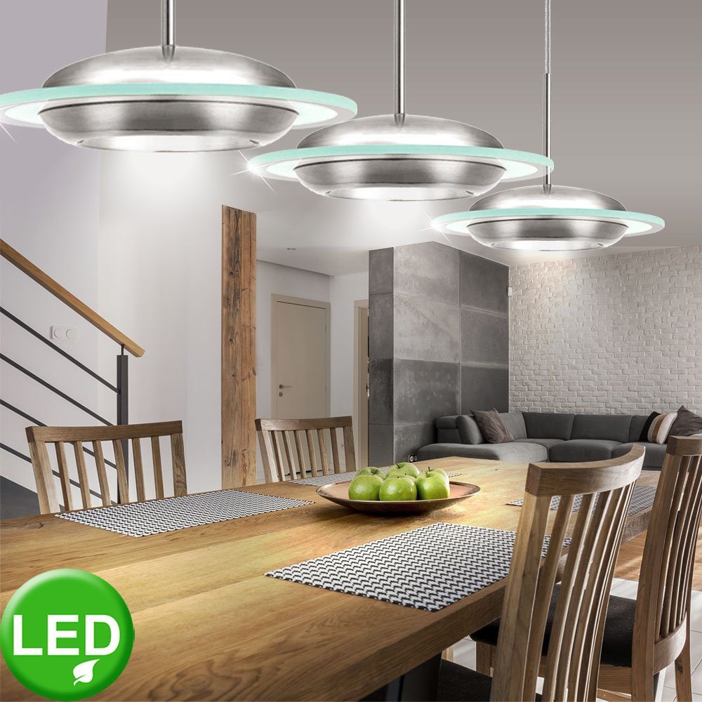 EGLO LED Pendelleuchte, Pendel Hänge Leuchte inklusive, Esszimmer Esstisch Glas Warmweiß, 7,14W LED Stahl Leuchtmittel Decken