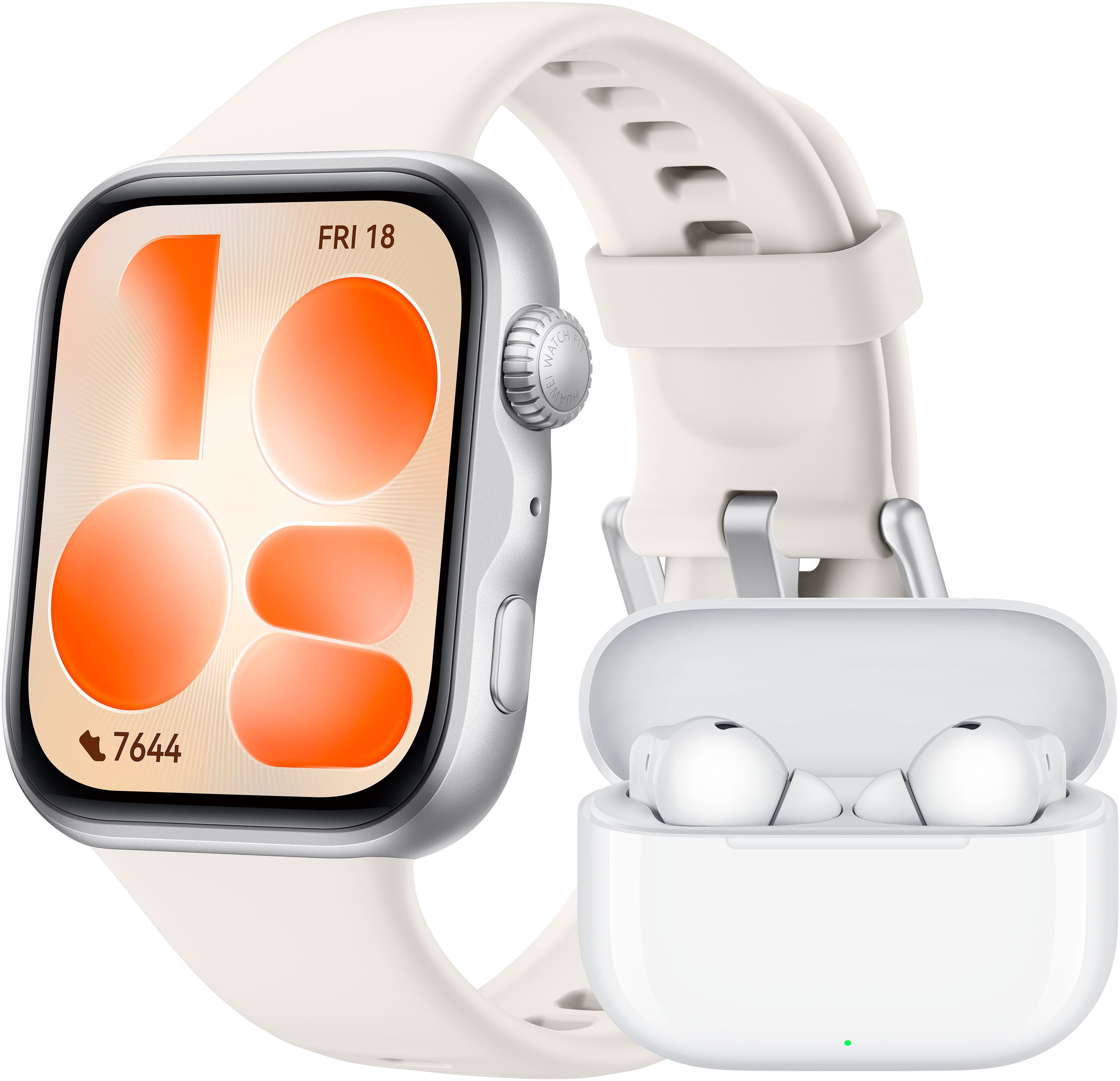 Huawei SET: FreeBuds SE 4 ANC wireless In-Ear-Kopfhörer + Watch Fit 5 Smartwatch (4,6 cm/1,82 Zoll), Ganztägiger Tragekomfort, präzises Schlaftracking, Lange Akkulaufzeit