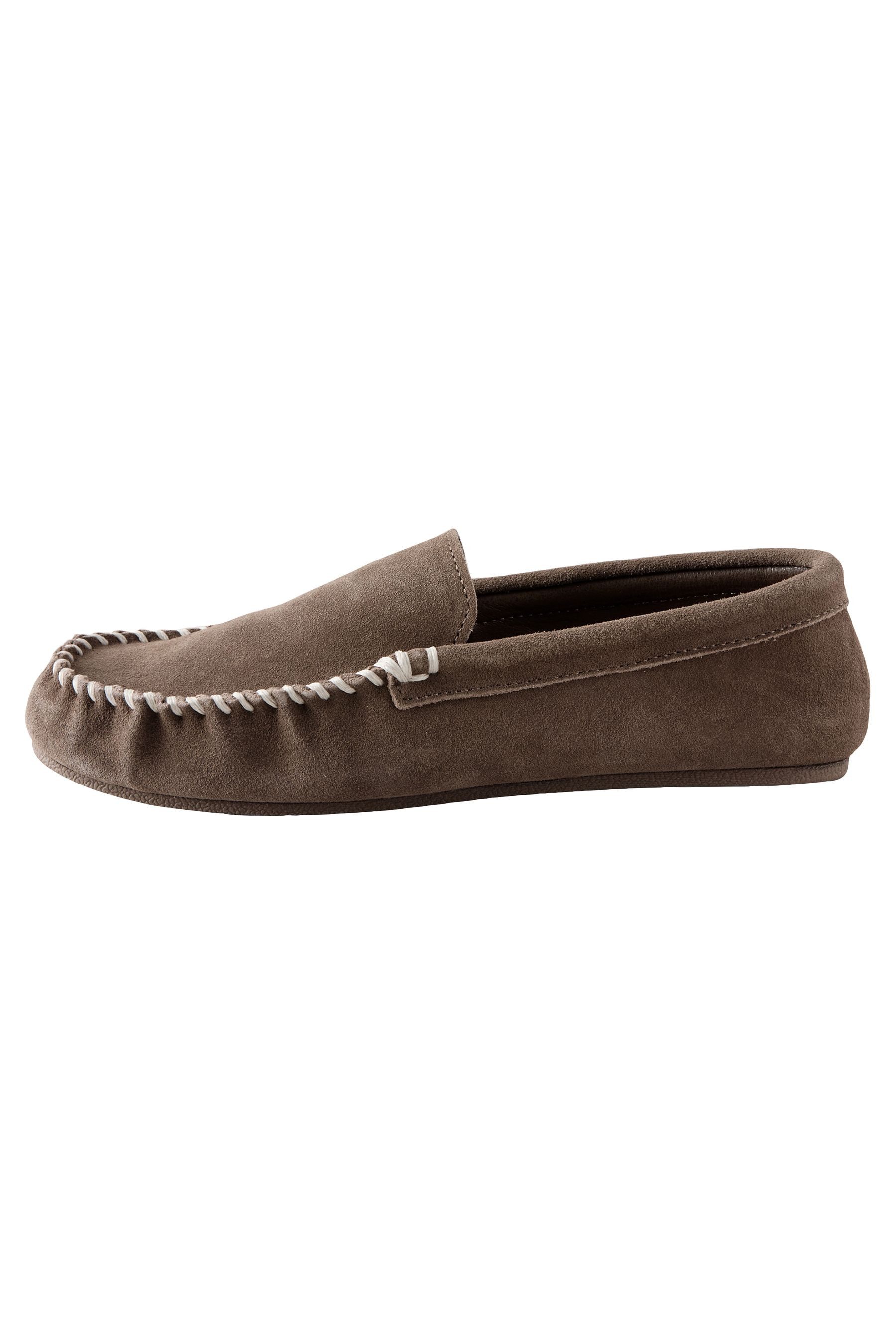 Signature Mokassin Slipper aus Veloursleder Hausschuh
