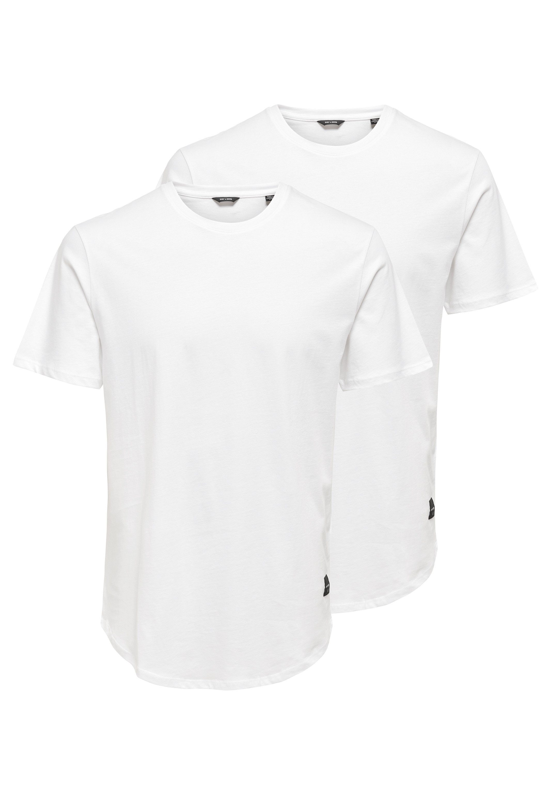 ONLY & SONS T-Shirt 2er Pack Matt (Spar-Set, 2-tlg) T-Shirt - Baumwolle - Atmungsaktiv - Aus Baumwolle