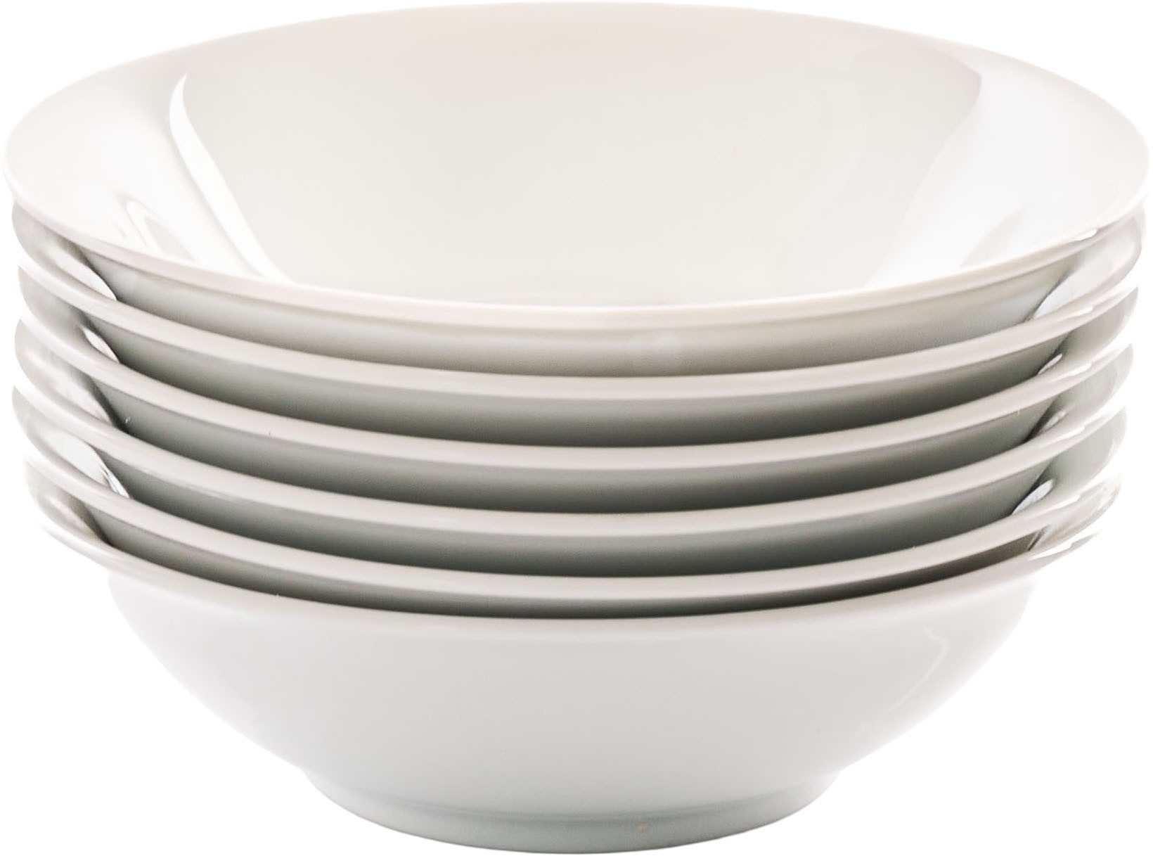 Retsch Arzberg Schale Schälchen HEIKE WEISS 13 cm, Set 6-tlg. für 6 Personen, rund Porzellan, Porzellan, (Set, 6-tlg), 6 Schälchen für alle Gelegenheiten, universell einsetzbar