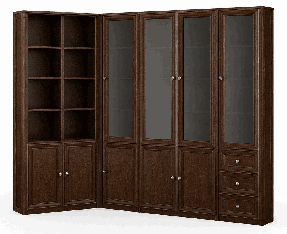 JVmoebel Eckschrank Exklusiver Eckbüroschrank aus hochwertigem Holz mit modernem Design (Büro-Eckschrank) Made in Europa