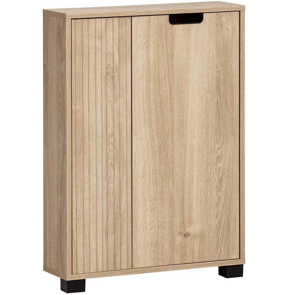 Lomadox Kommode ELURU-80, Schmal, Eiche, 2 Türen, 60 cm brei, geringe Tiefe