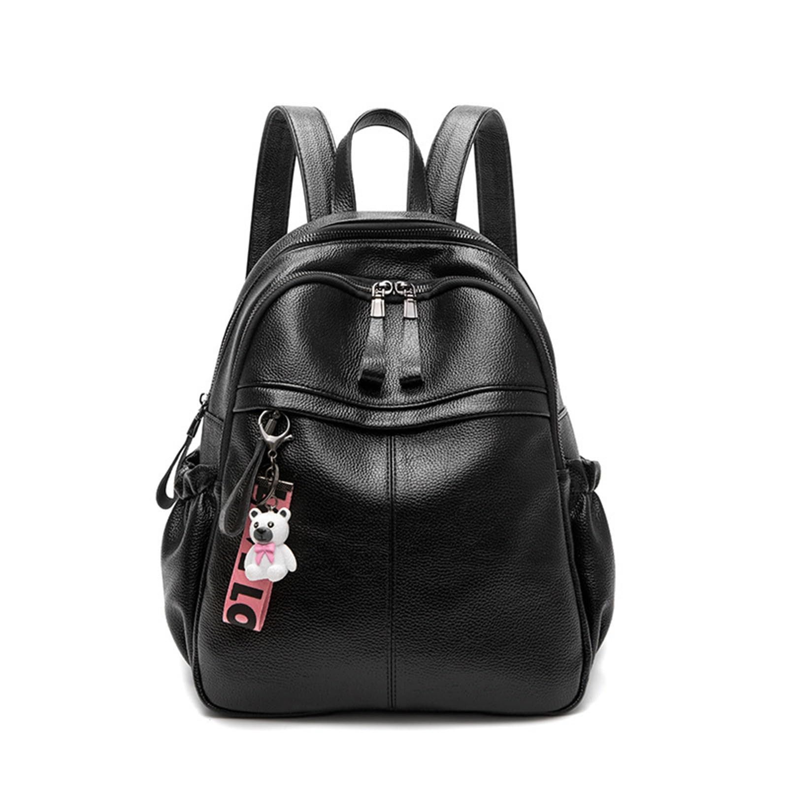 MOPUEA Rucksack Rucksack aus echtem Leder Damen modisch wasserdicht große kapazität (Damen Rucksack Leder Umhängetasche, Multifunktionaler Damen Rucksack, für Arbeit, Uni, Freizeit, Reisen), Wasserdicht weich große Kapazität, mehrere Taschen, verstellbare