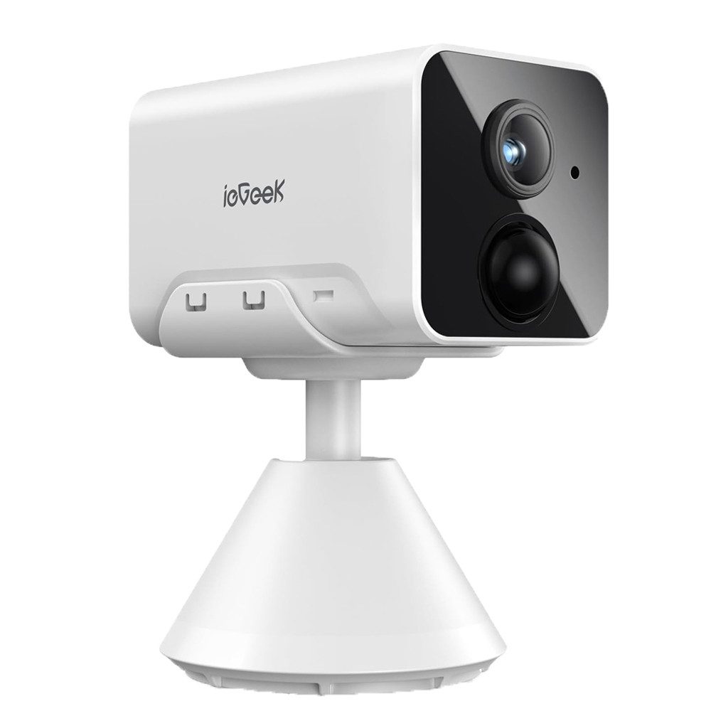 ieGeek Überwachungskamera 1 Stück 1080P Überwachungskamera Aussen Akku Kamera Überwachung (drinnen, Innen, außen, außen/innen WLAN PIR Bewegungserkennung Tracking Bewegungserkennung, 25M Nachtsicht 2-Wege-Audio kompatibel mit Alexa IP65 wasserdicht, Ereignisausgelöste/kontinuierliche Überwachung)