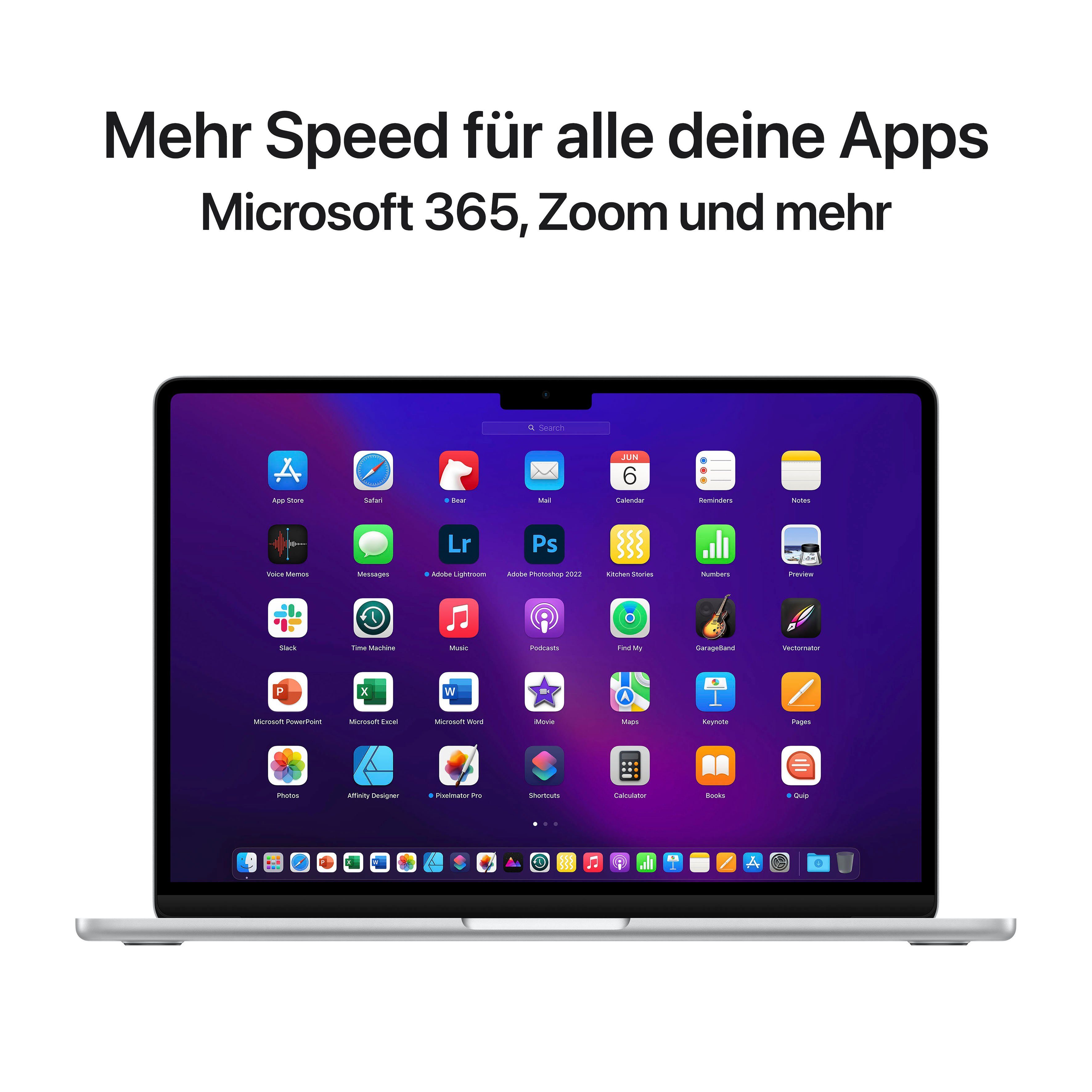 silver Apple GB M2, Apple Air cm/13,6 (34,46 Notebook 512 Zoll, 8-Core CPU, MacBook SSD)