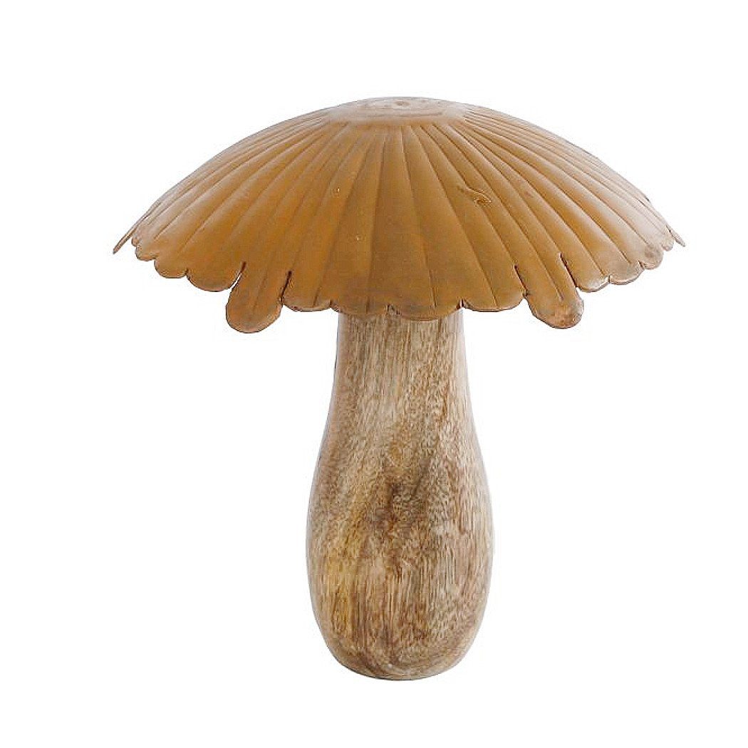 Macosa Home Dekofigur Holzpilz Skulptur Dekopilz günstig online kaufen