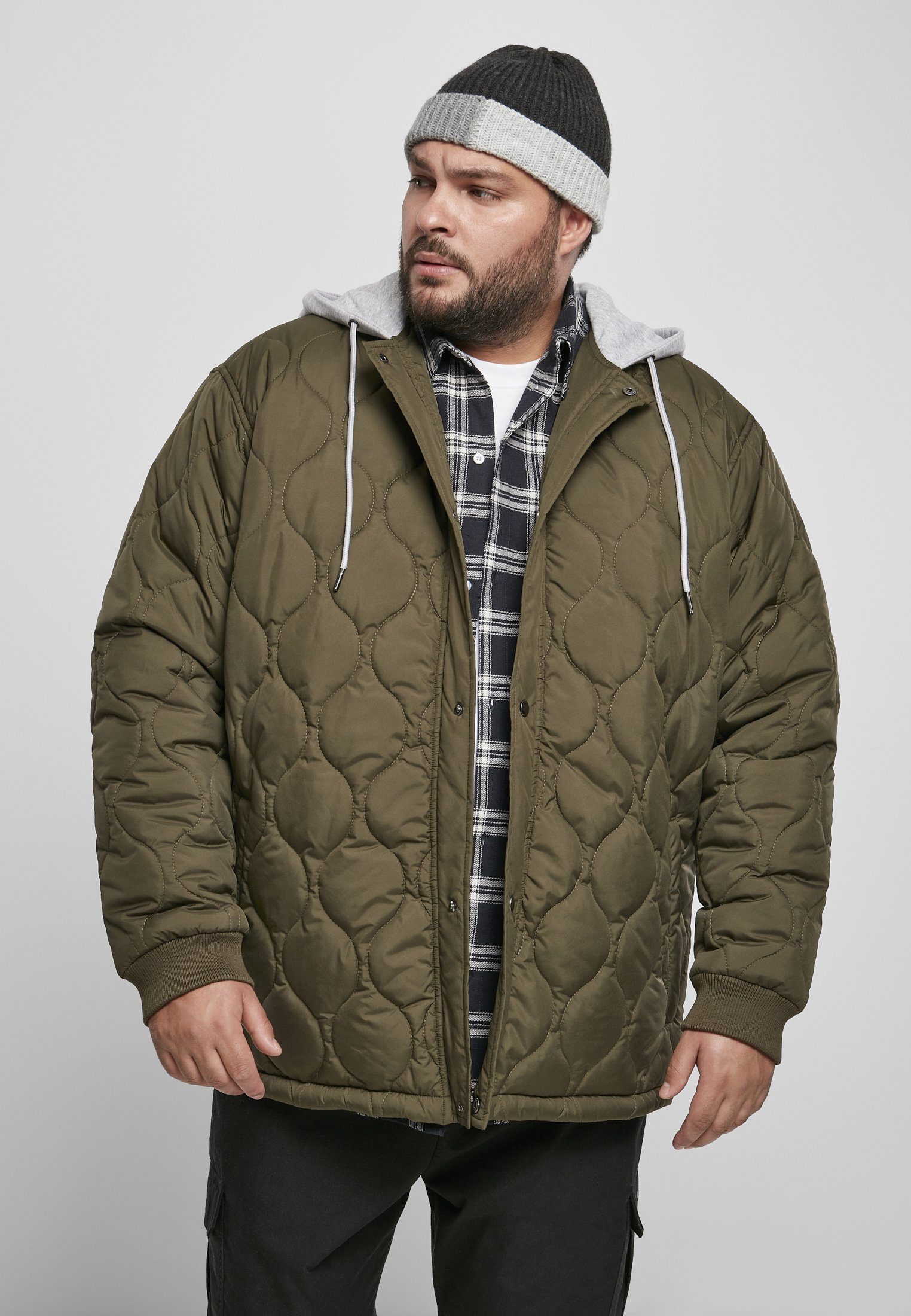 Plus CLASSICS Size (1-St), Männer Classics Hooded Quilted Urban Outdoorjacke Jacket URBAN