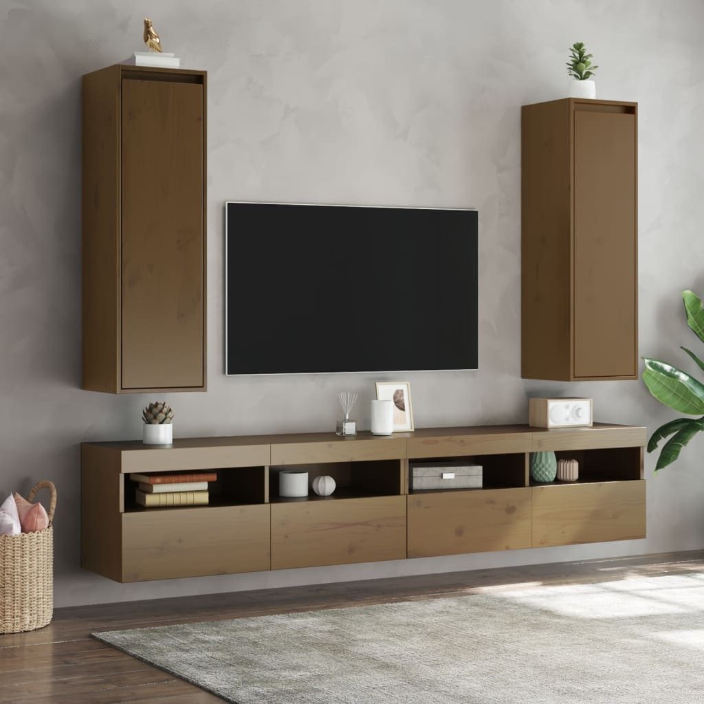 vidaXL Regal Wandschränke 2 Stk. Honigbraun günstig online kaufen