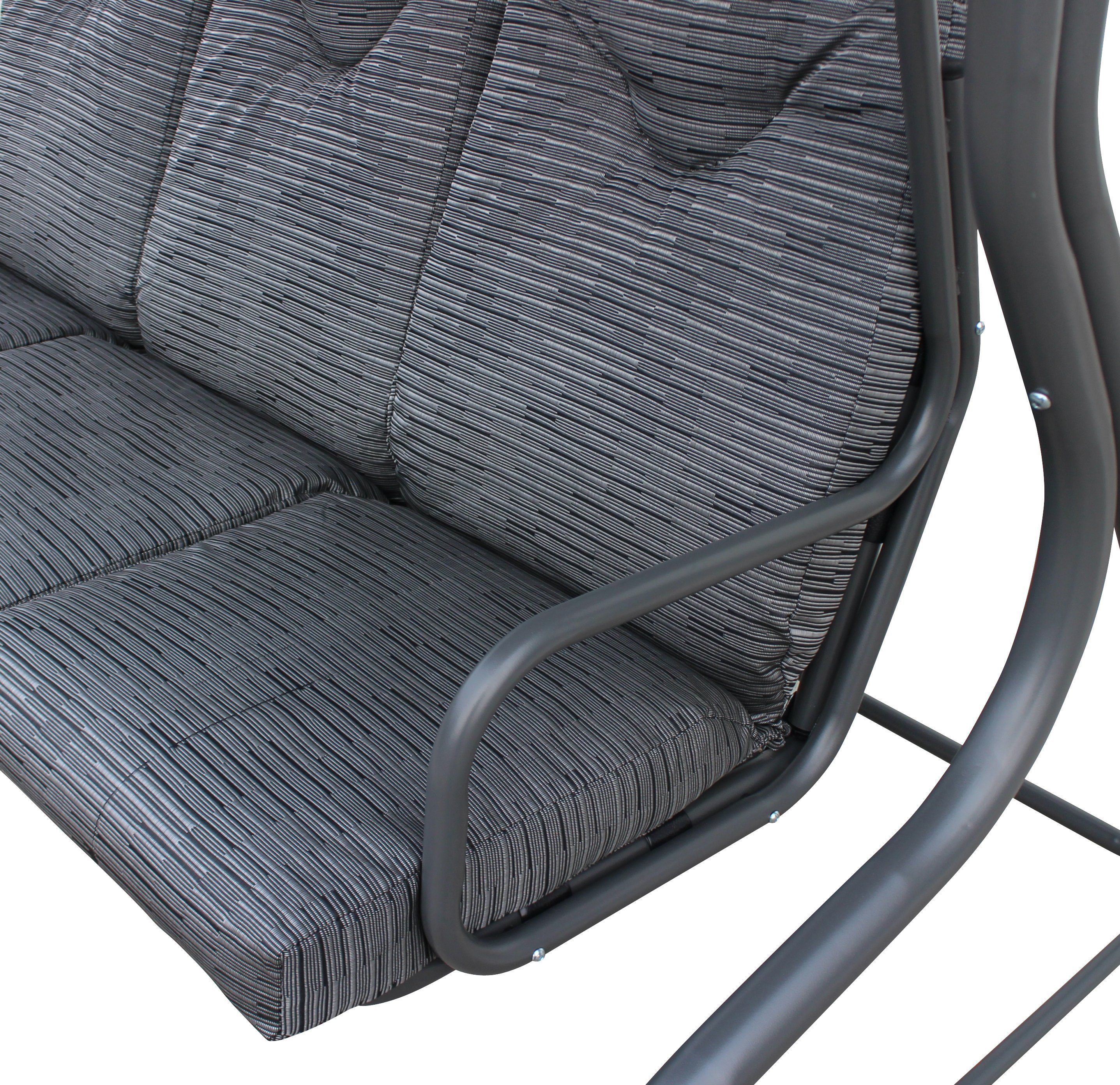 Gardissimo Hollywoodschaukel New Swing Allweather Outdoor Schaukel, 3-Sitzer, wetterfest, Spar-Set, inkl. Auflagen, wetterfest / 300 kg Tragkraft / stabil konstruiert