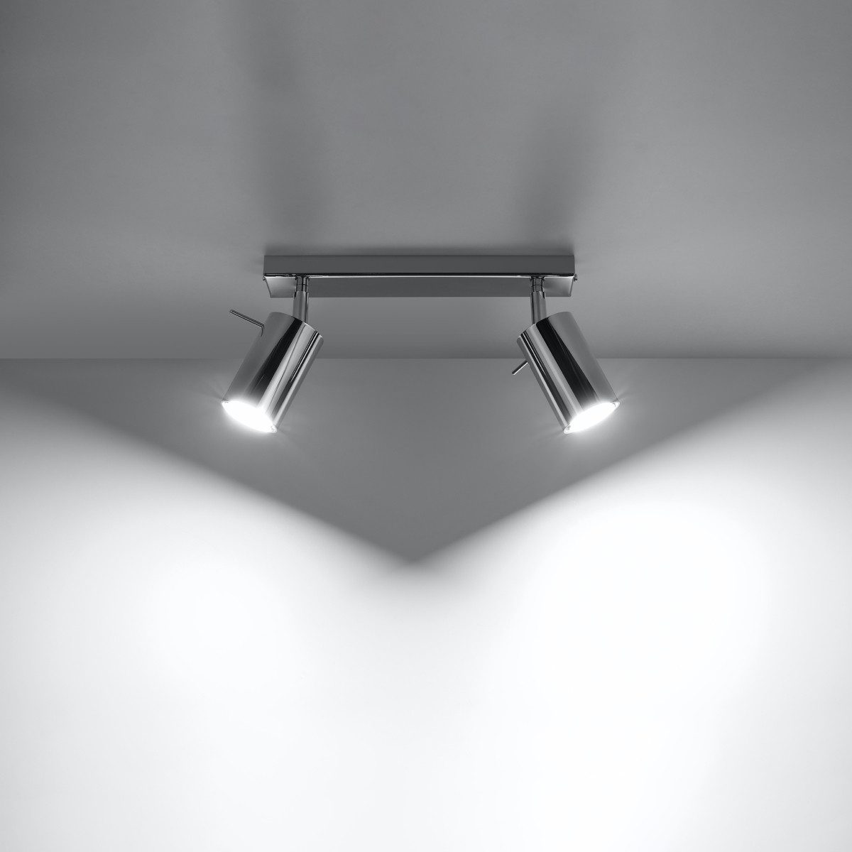 SOLLUX lighting Deckenleuchte Deckenleuchte Ring 2 Chrom, Nicht enthalten