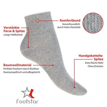 Footstar Diabetikersocken Gesundheits Kurzschaft Socken (6 Paar), Nahtfrei, Diabetiker