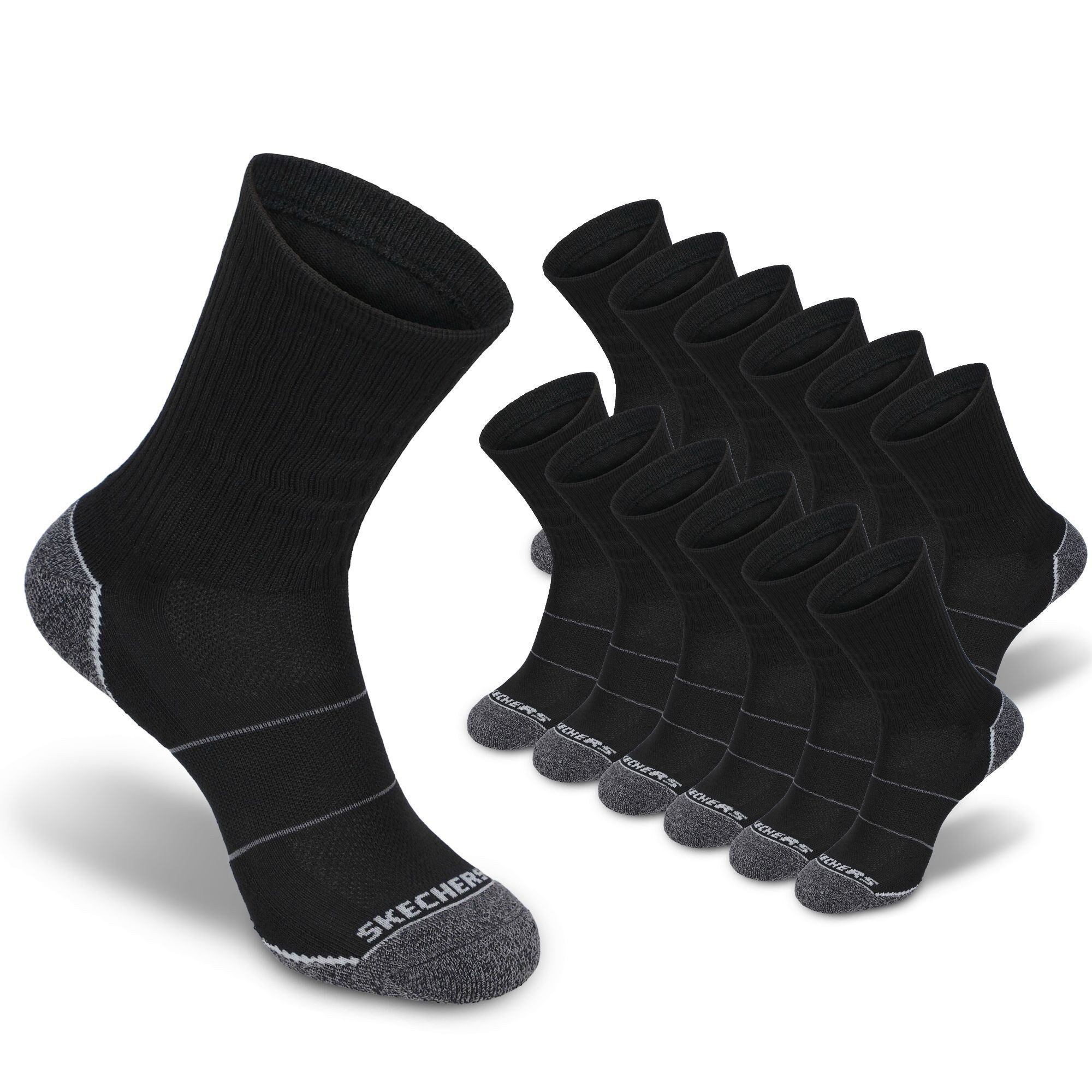 Skechers Arbeitssocken Socken Herren 43-46 Multi Pack mit Mesh Belüftungstechnologie (6er und 12er Pack) Robustes Material und bequemer Tragekomfort - Fußgewölbe-Unterstützung