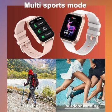 findtime Schrittzähler Damen's Fitness Tracker Smartwatch (1,65 Zoll, Android/iOS), mit Schlafmonitor Blutdruck Pulsmesser Musiksteuerung fur sports