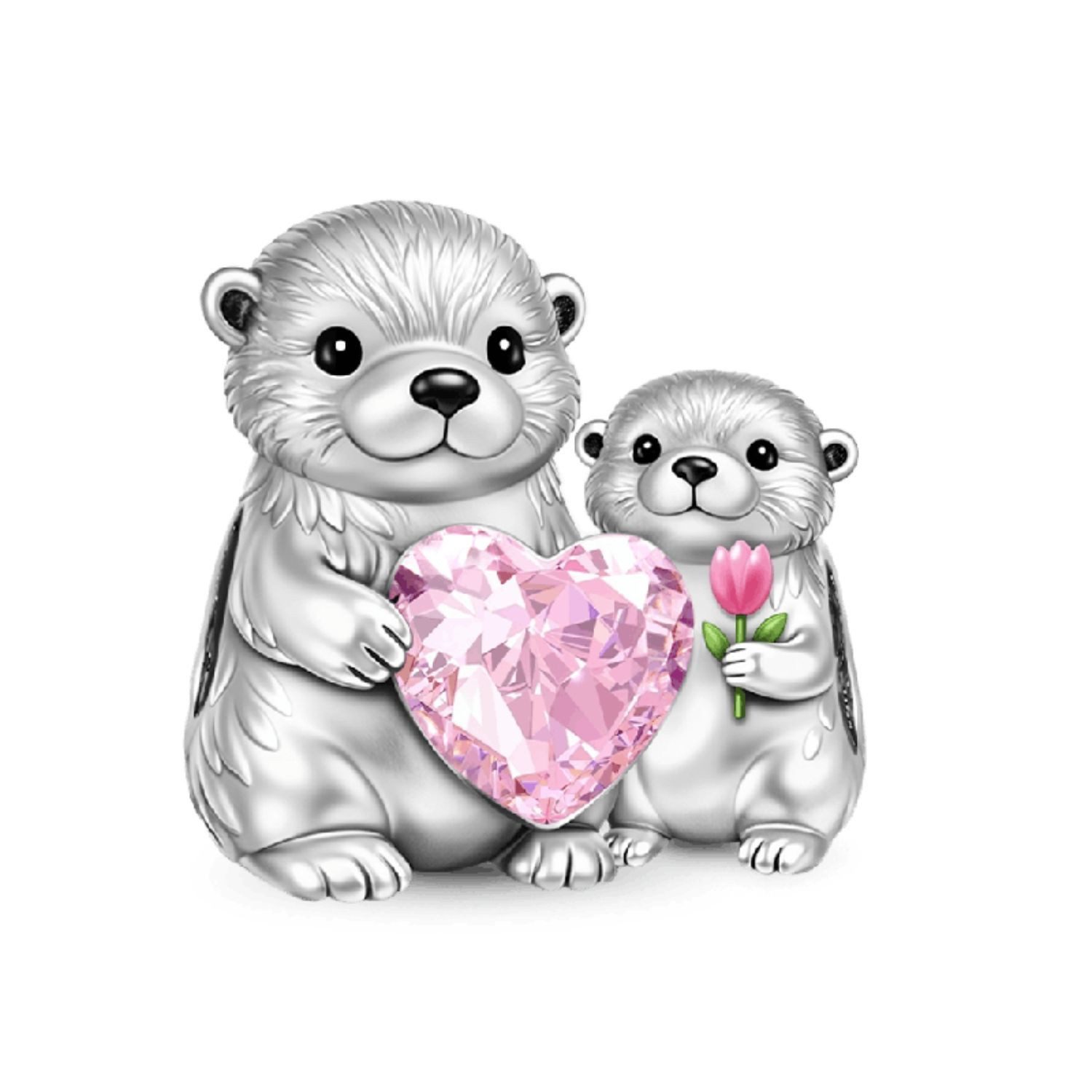 Gnoce Bead Gnoce Charm Otter Mutter & Baby KJC511