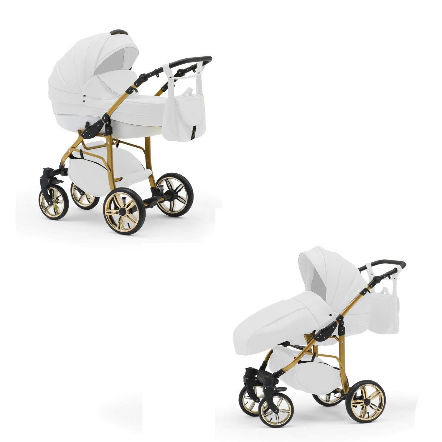 Gold - in Kinderwagen-Set Teile 46 13 2 Weiß - Farben 1 in babies-on-wheels Kombi-Kinderwagen Cosmo