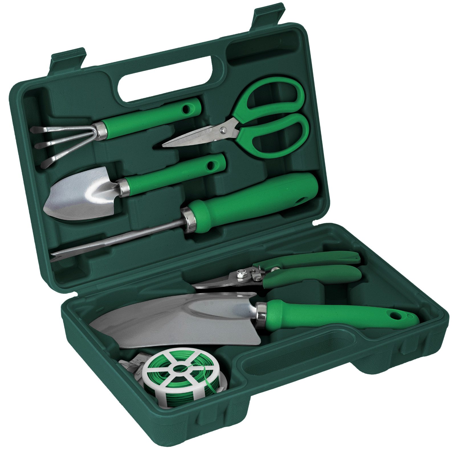 Haushalt International Gartenpflege-Set Gartenwerkzeug Pflanzwerkzeug Koffer 8tlg, Gartengeräte, Vielseitig, Handlich, für kleine Arbeiten