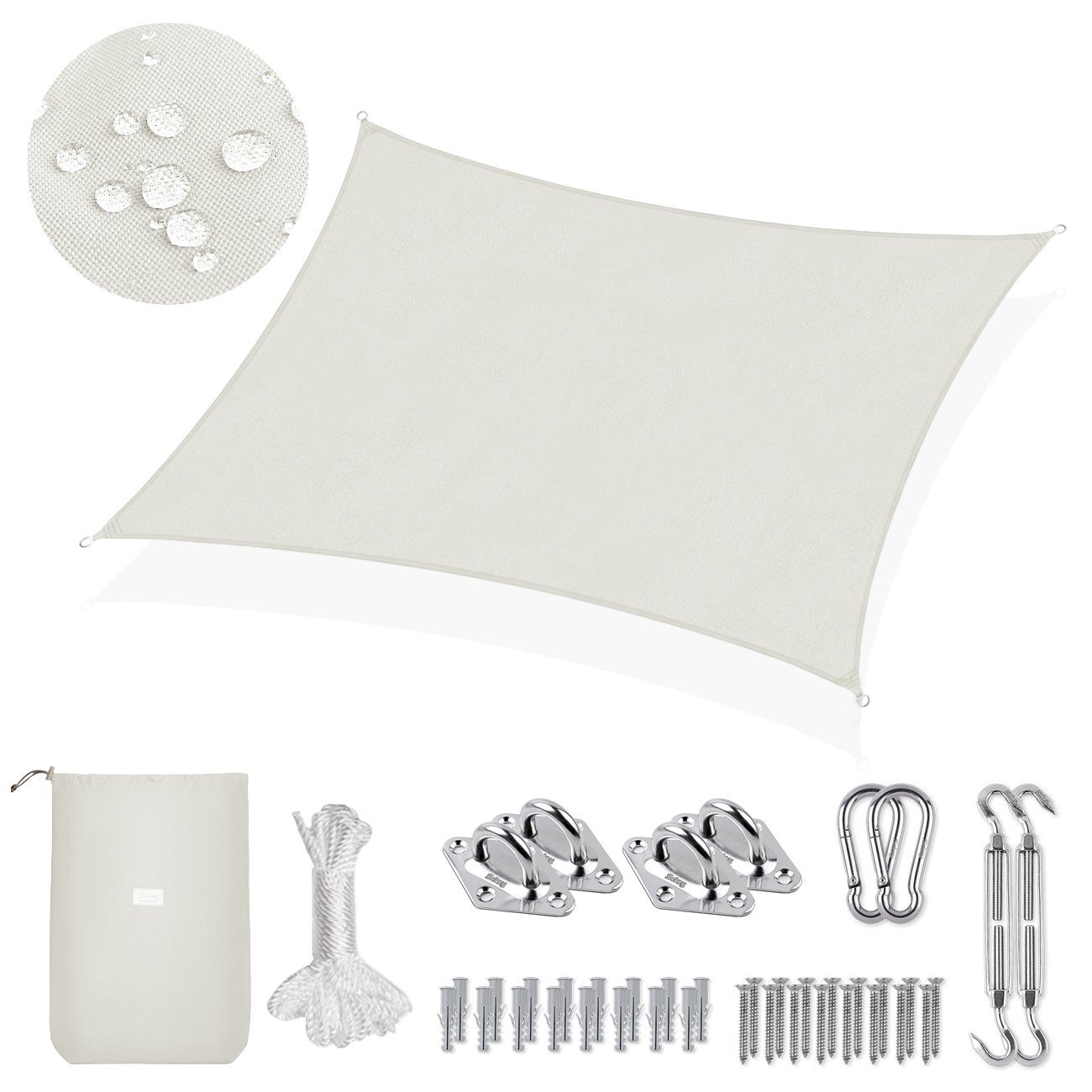 Sekey Sonnensegel Sonnenschutzsegel mit Kit Rechteckig günstig online kaufen