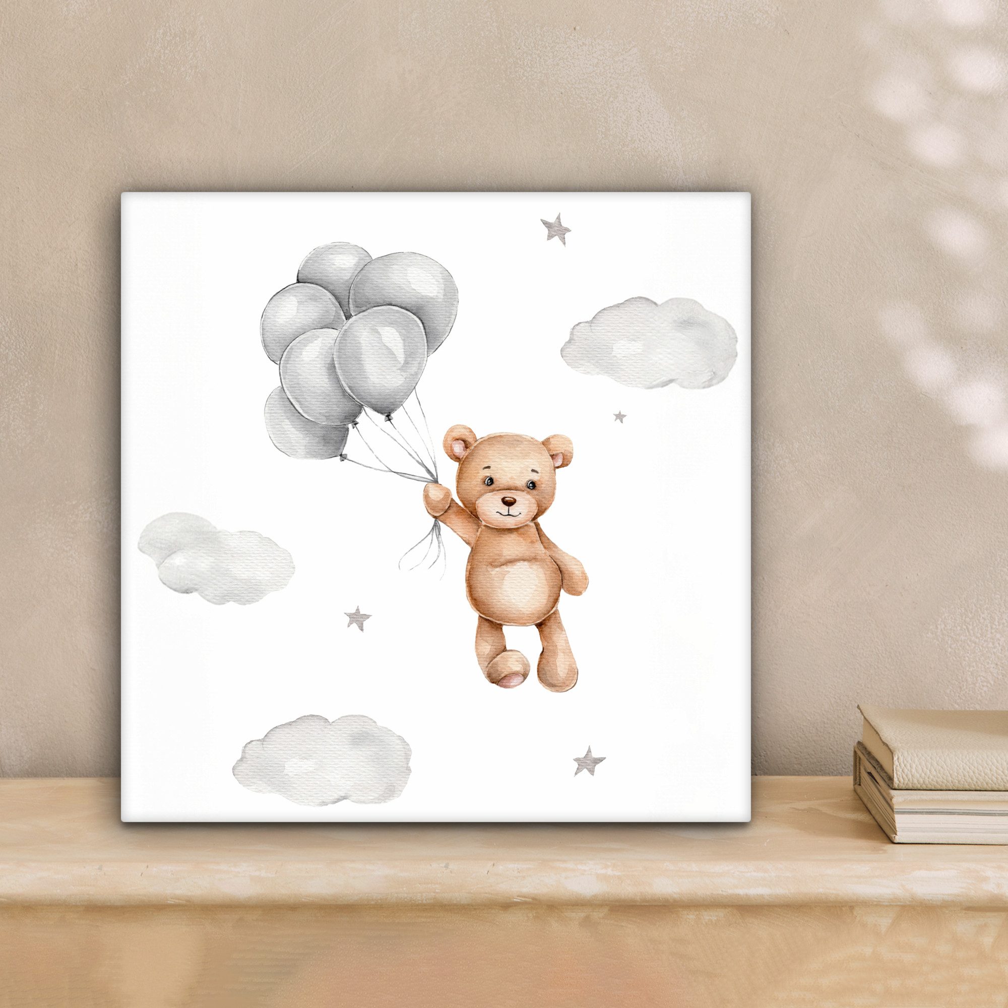 OneMillionCanvasses® Leinwandbild Bär - Luftballon - günstig online kaufen