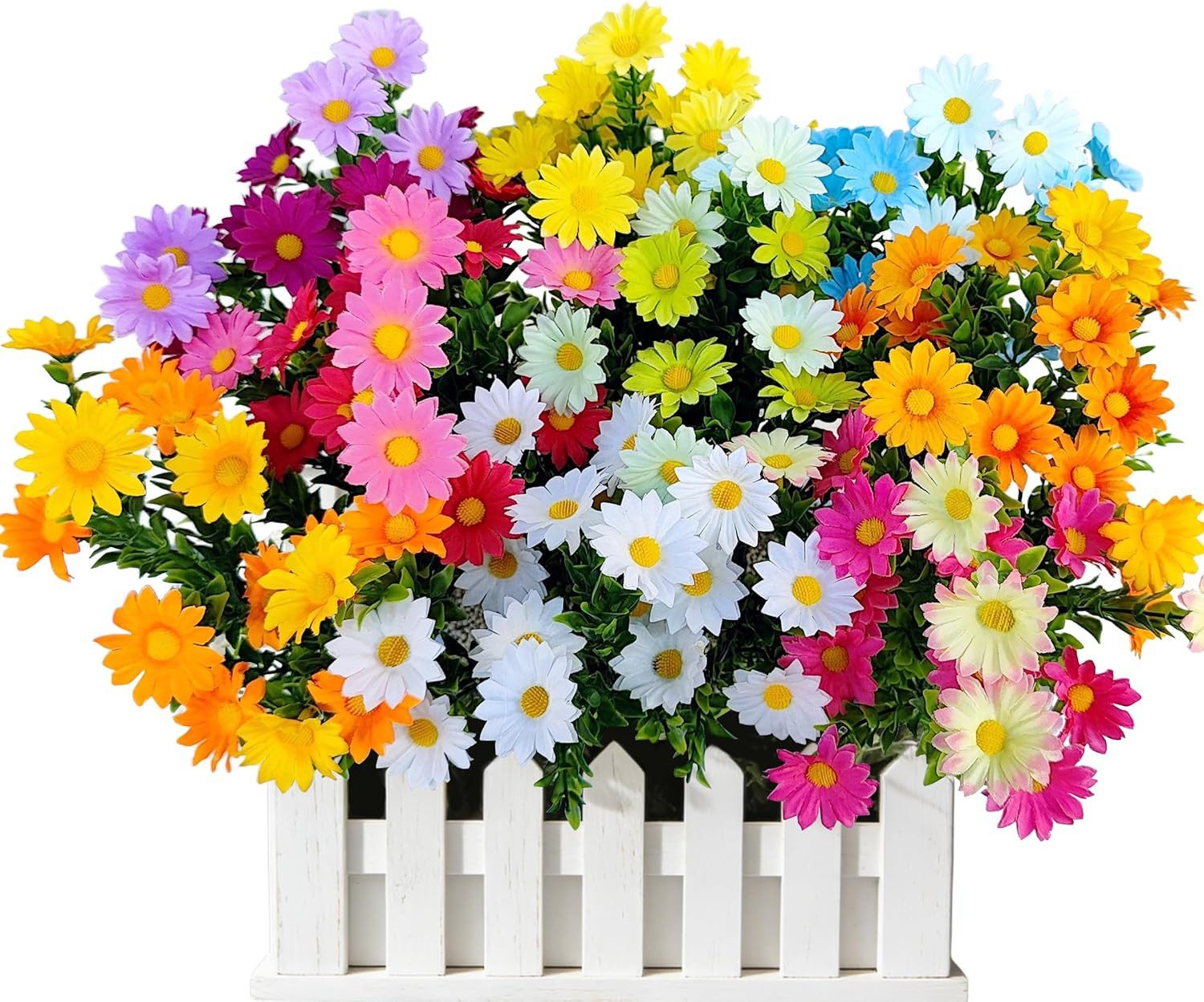 Kunstblumenstrauß 9er Set Bunte Gänseblümchen Kunstblumen für draußen