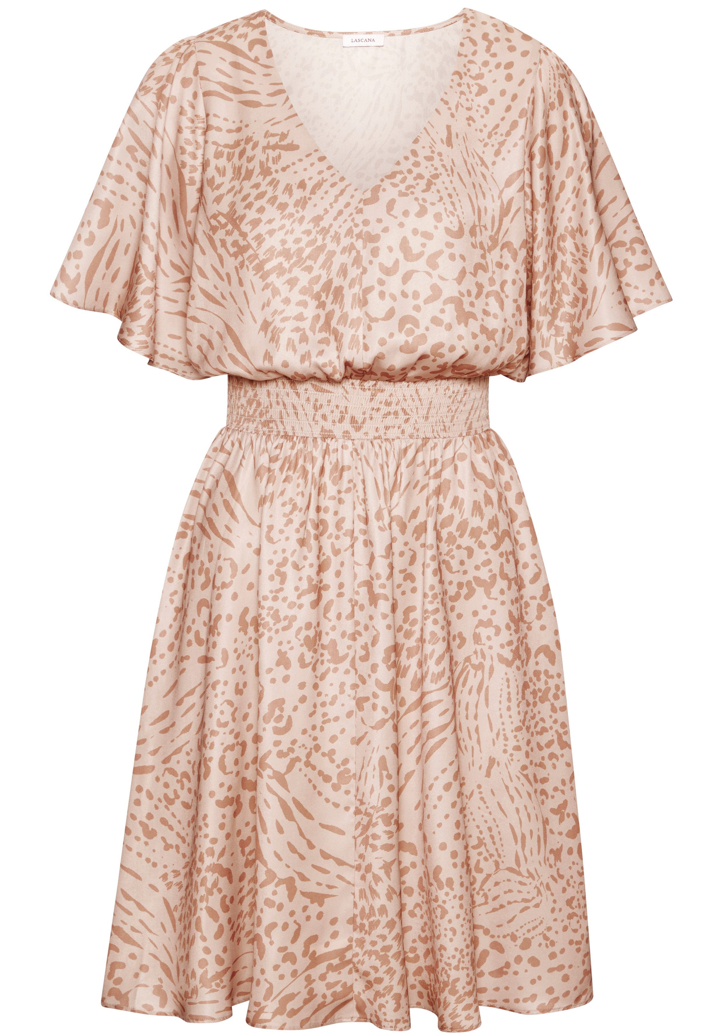 LASCANA Sommerkleid mit Animalprint und Fledermausärmeln, günstig online kaufen