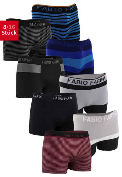 Fabio Farini Boxershorts Herren Retroshorts - Mehrpack aus weicher Microfaser (8-St) im sportlichen Look mit Logo-Bund, zufällig ausgewählte Farben