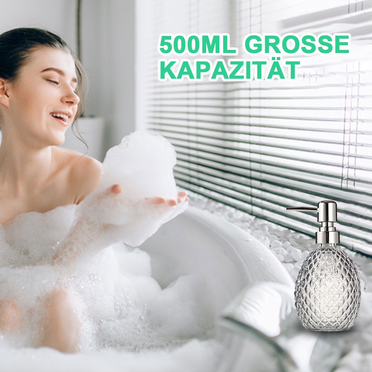 Jormftte Seifenspender Shampoo-Lotion Nachfüllbarer Flüssigseifenspender,für Transparent Seifenspender